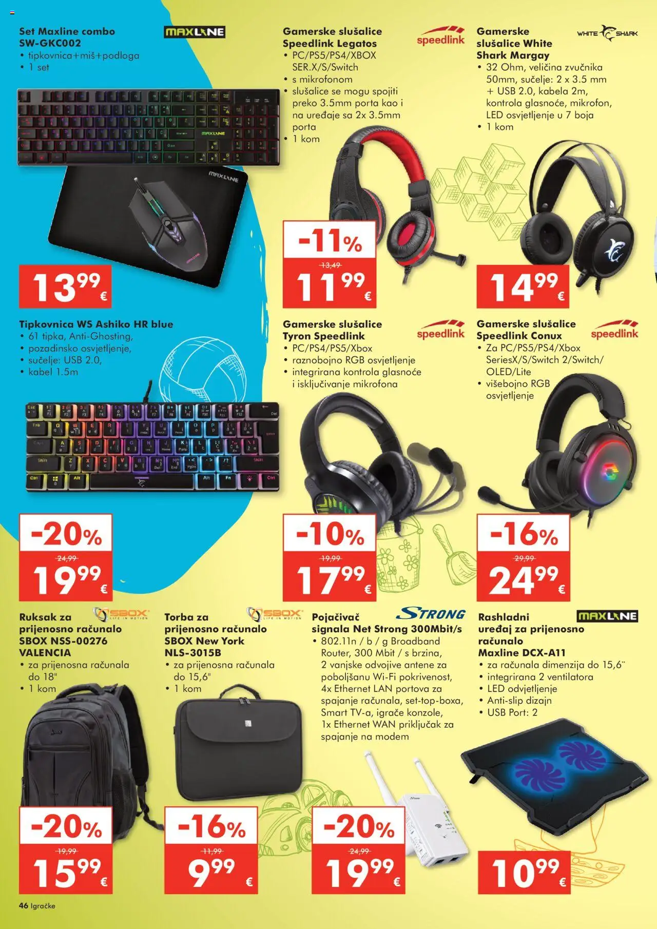 Interspar katalog | vrijedi od 22.10.2025 | Stranica: 46 | Proizvodi: Ruksak, Računalo, Slušalice, Torba