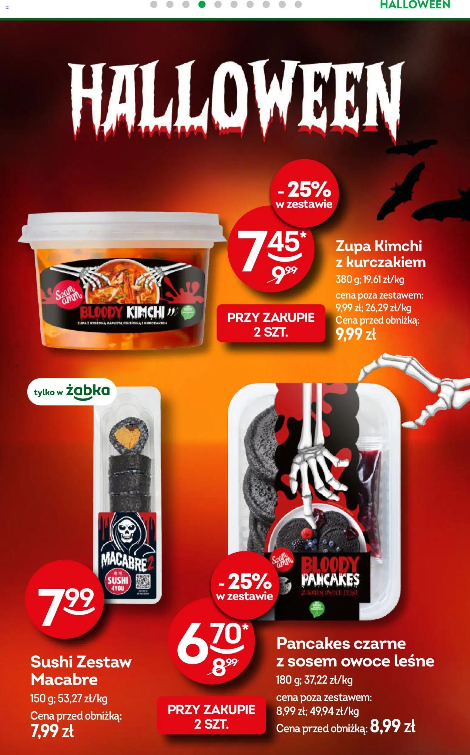 Żabka Gazetka od 22.10.2025 | Strona: 7 | Produkty: Kapusta pekińska, Sushi, Zupa, Owoce