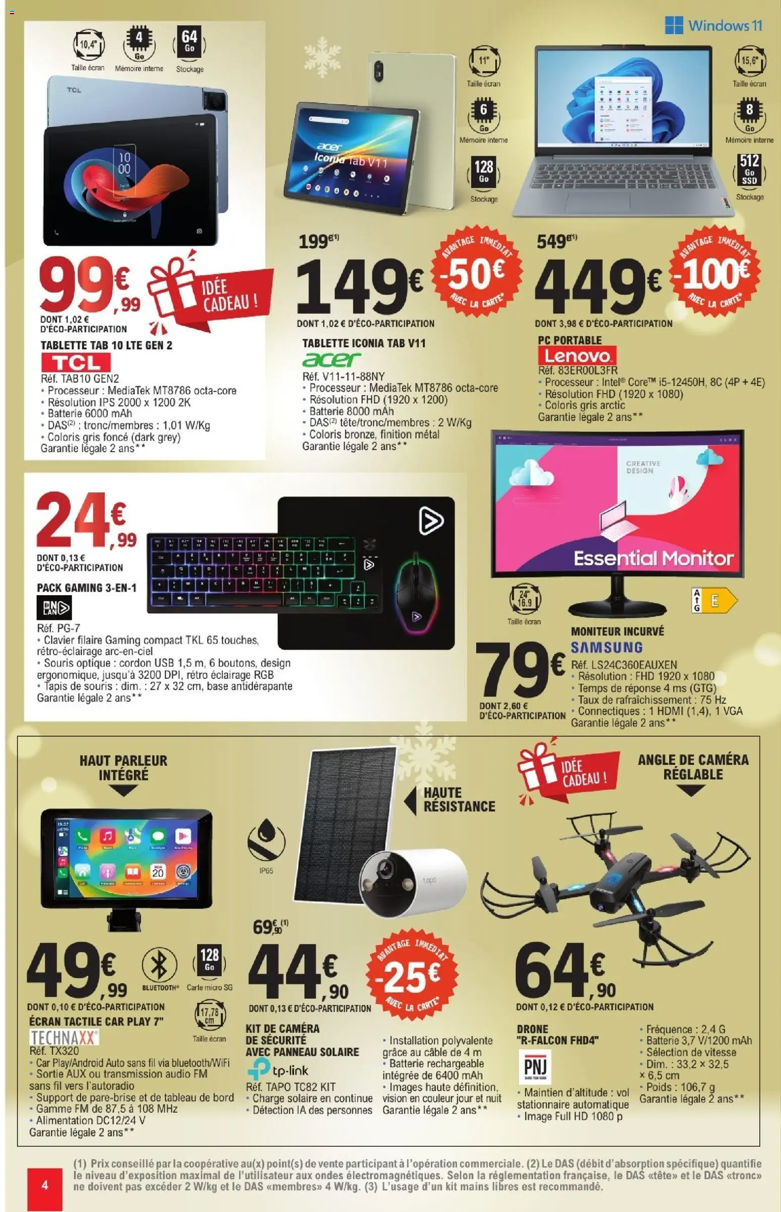 {H1} | Page: 4 | Produits: Clavier, Radio, PC portable, Drone