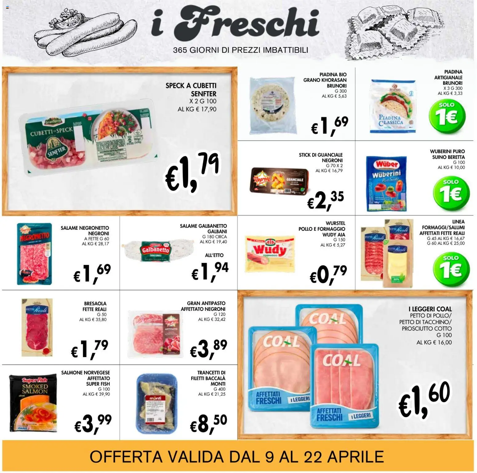 Volantino Coal del 09.04.2026 | Pagina: 12 | Prodotti: Prosciutto Cotto, Bresaola, Suino, Wurstel
