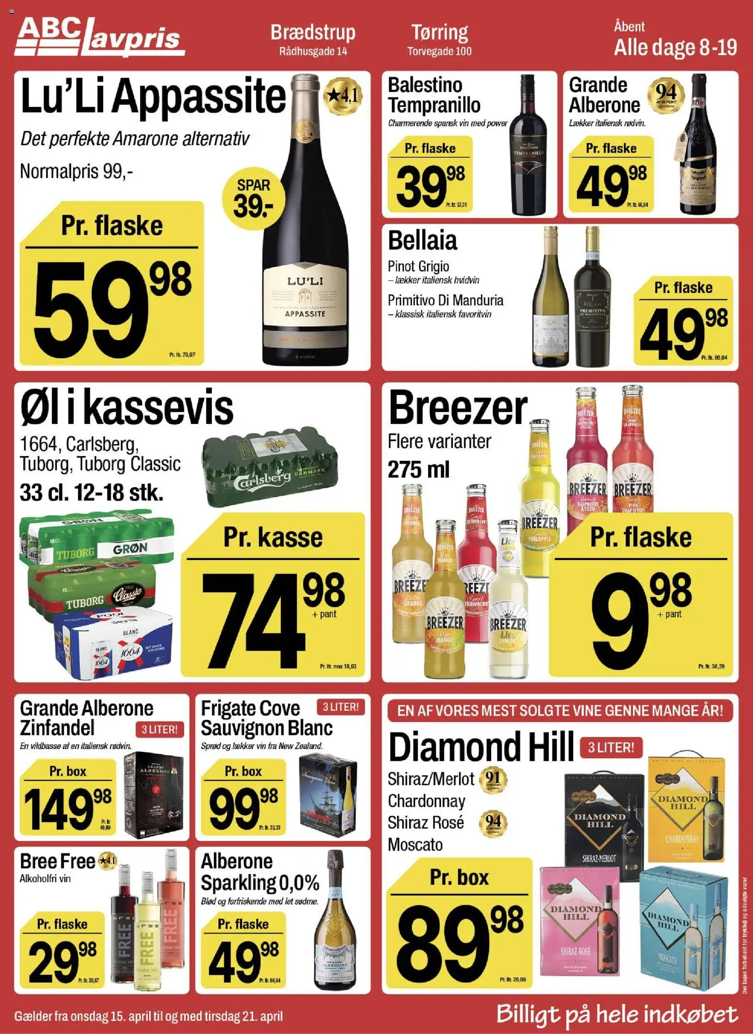 Abc Lavpris tilbudsavis – gyldig fra 15.04.2026 | Side: 4 | Produkter: Mango, Vin, Øl