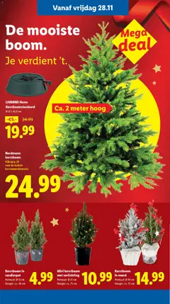 Mini kerstboom met verlichting, Mini kerstboom met verlichting. Potmaat: Ø 21 cm Hoogte: ca. 75 cm - Voorbeeld van een folder van Lidl, geldig van 24.11.2025 | Pagina: 33