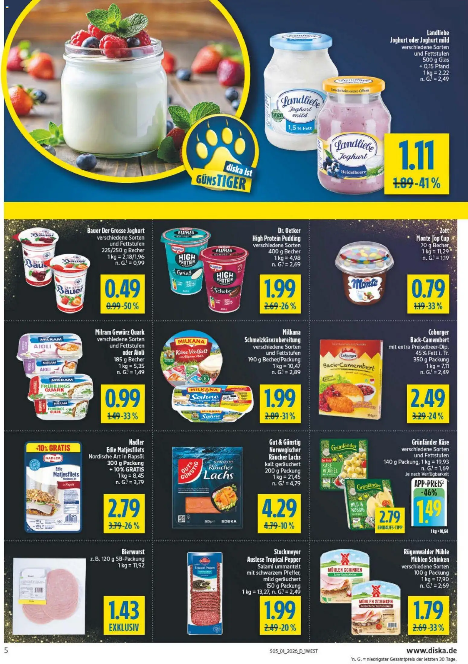 Diska - Diska Angebote Bayern KW01 – gültig ab 29.12.2025 | Seite: 5 | Produkte: Top, Joghurt, Salami, Sahne