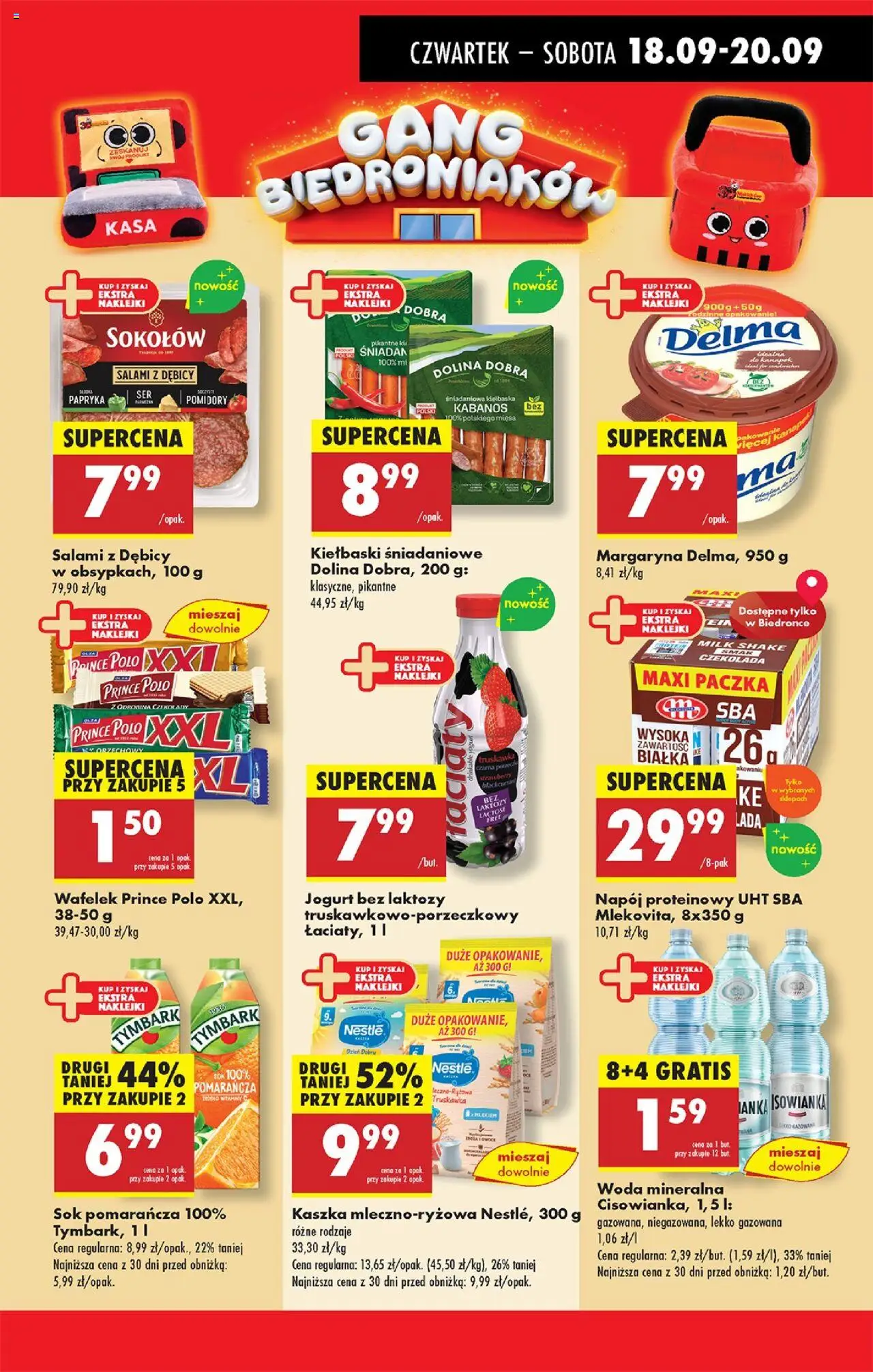 Biedronka gazetka - Oferta w tym tygodniu od 18.09.2025 | Strona: 35 | Produkty: Prince polo xxl, Kiełbaski, Jogurt bez laktozy, Jogurt