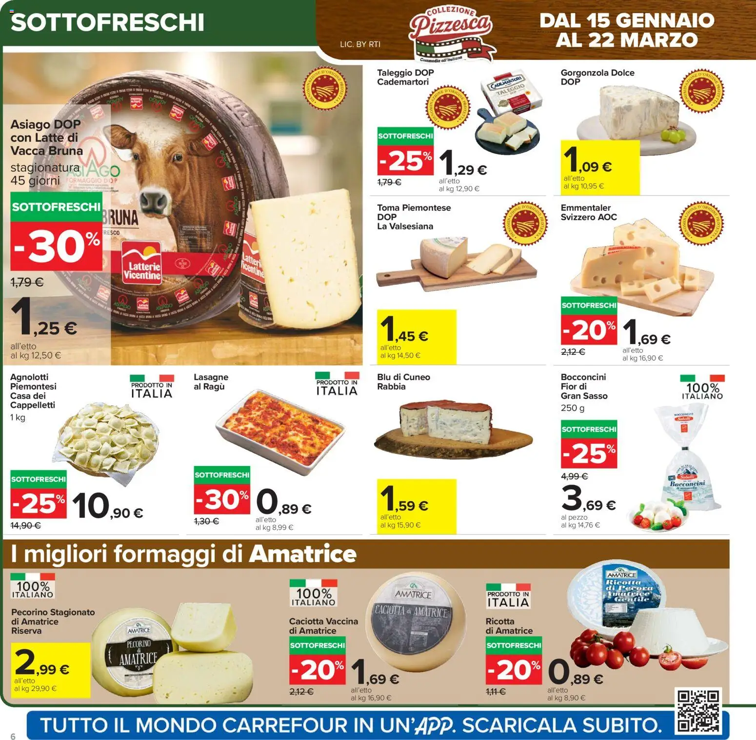 Volantino Carrefour del 15.01.2026 | Pagina: 6 | Prodotti: Latte, Formaggio, Gorgonzola, Pecorino