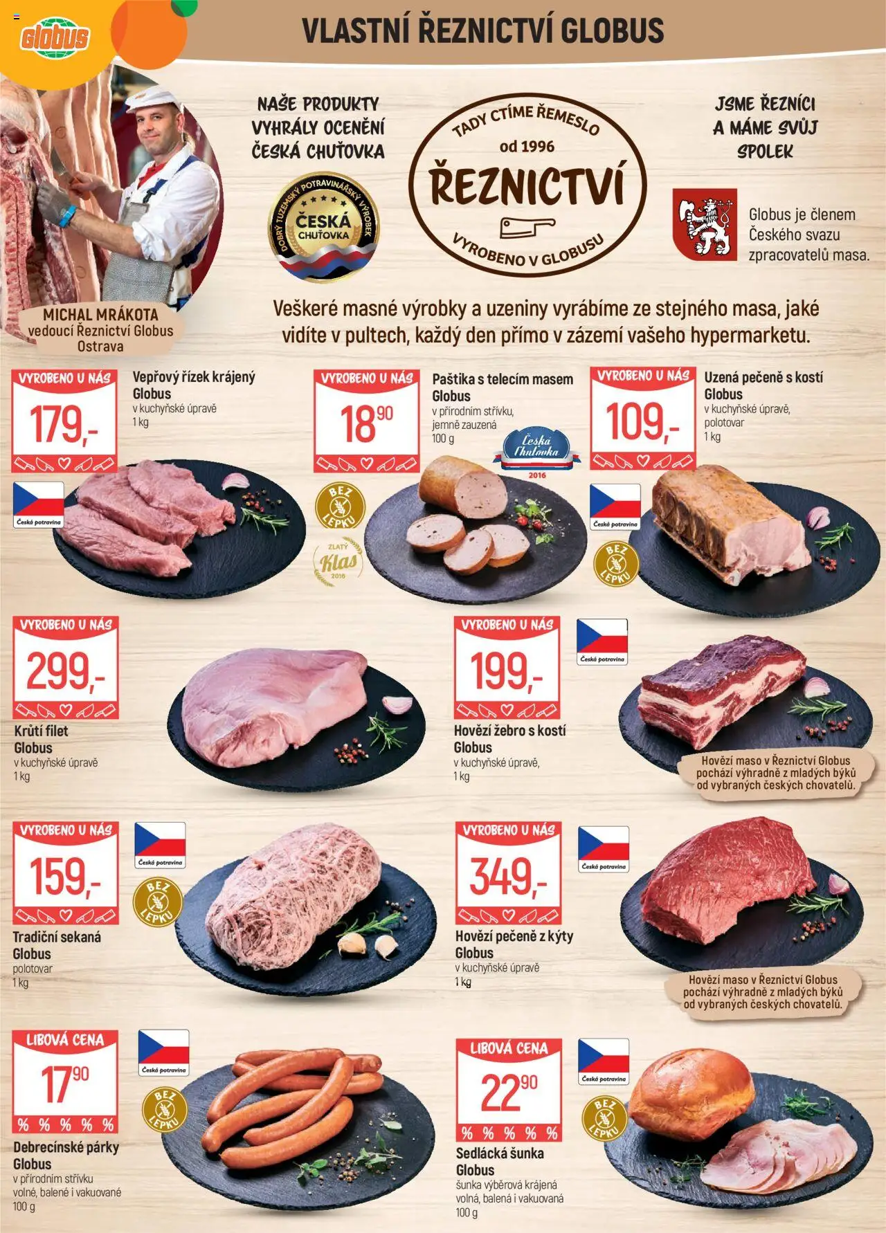 Globus leták - Ostrava od 10.09.2025 | Strana: 5 | Produkty: Šunka, Párky, Sekaná, Maso