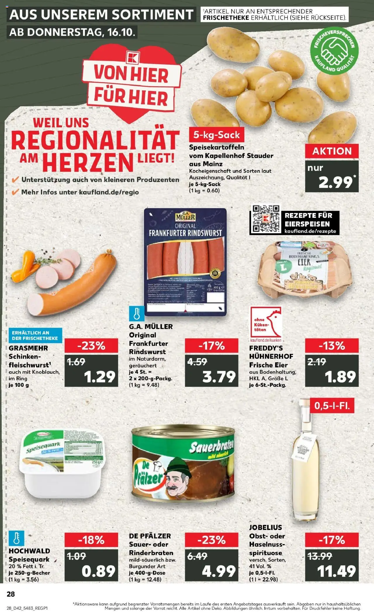 Kaufland prospekt Ingelheim Am Rhein	 – gültig ab 15.10.2025 | Seite: 28 | Produkte: Rinderbraten, Quark, Eier, Obst