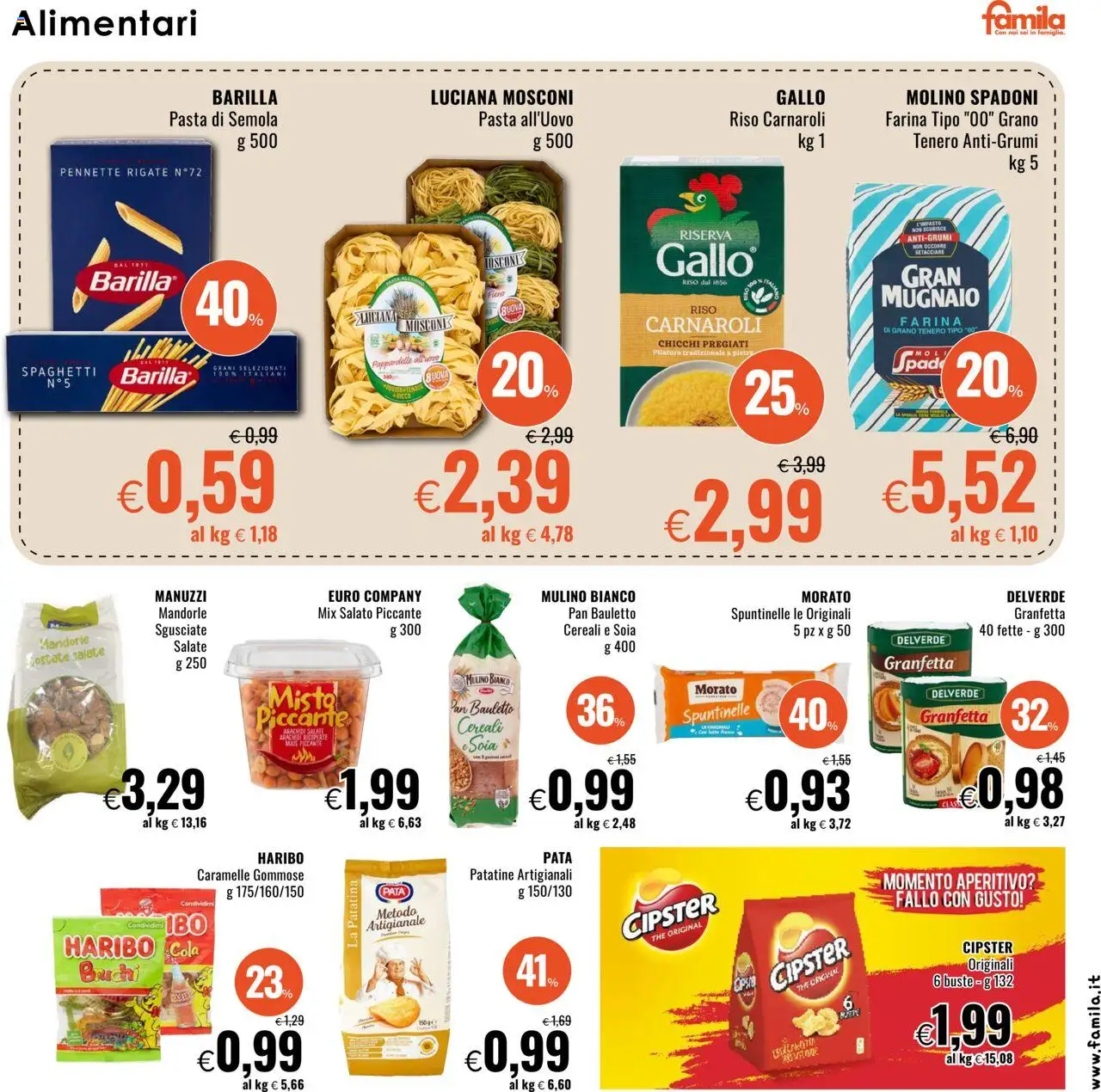 Volantino Famila del 21.08.2025 | Pagina: 13 | Prodotti: Riso Carnaroli, Uova, Cereali, Pennette