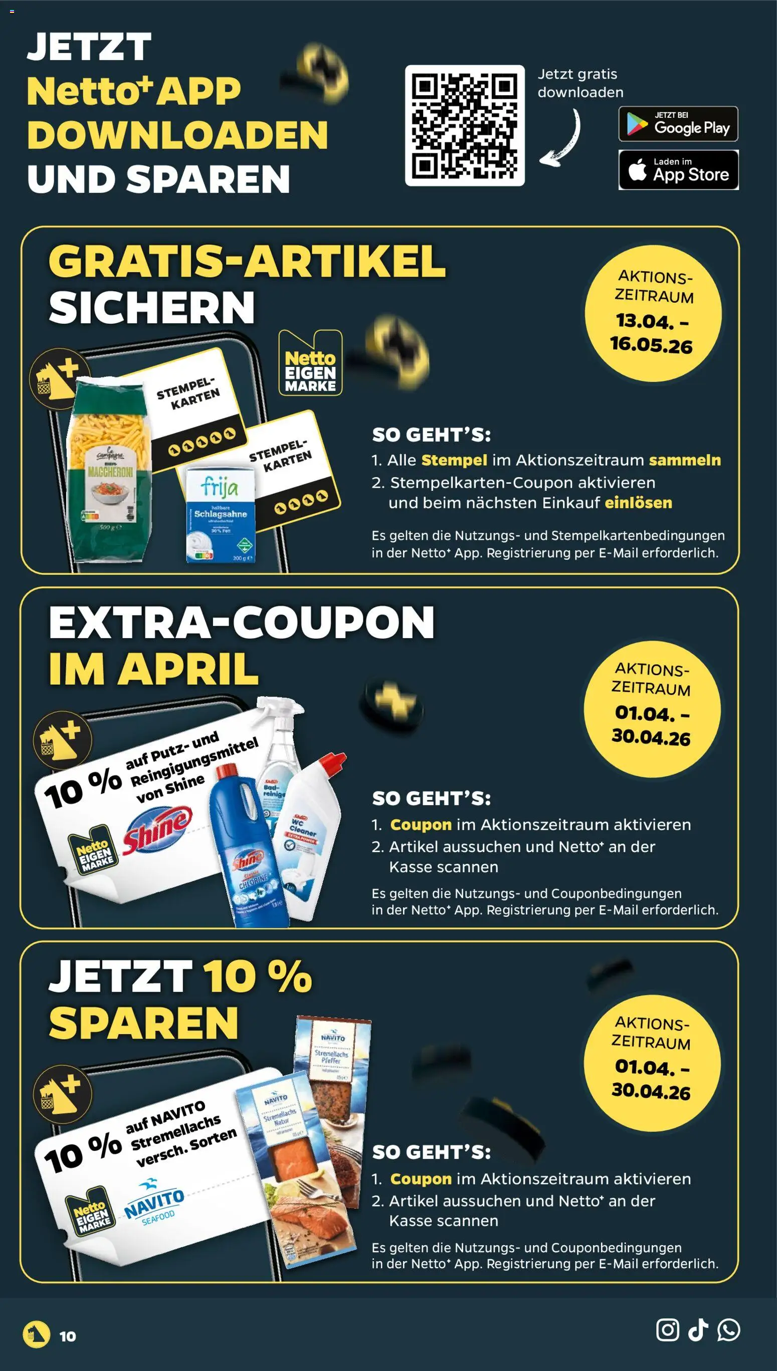 Netto Prospekt 	 – gültig ab 13.04.2026 | Seite: 10 | Produkte: Schlagsahne, Bad, Pfeffer