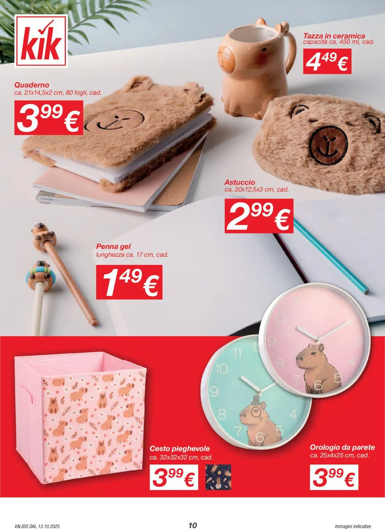 Volantino KiK del 13.10.2025 | Pagina: 10 | Prodotti: Orologio, Astuccio, Quaderno