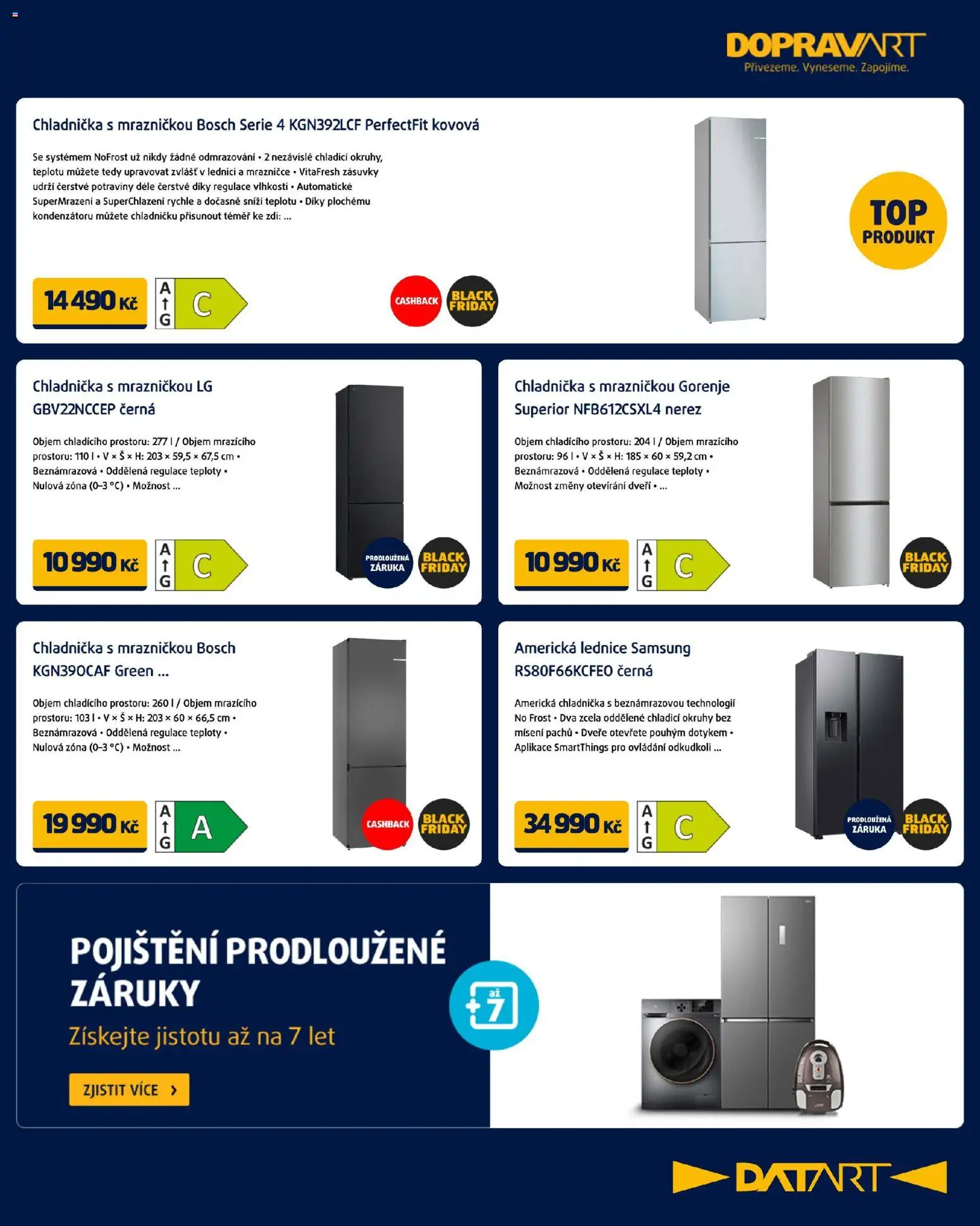 Datart Black Friday od 10.11.2025 | Strana: 15 | Produkty: Lednice, Samsung, Chladnička, Potraviny