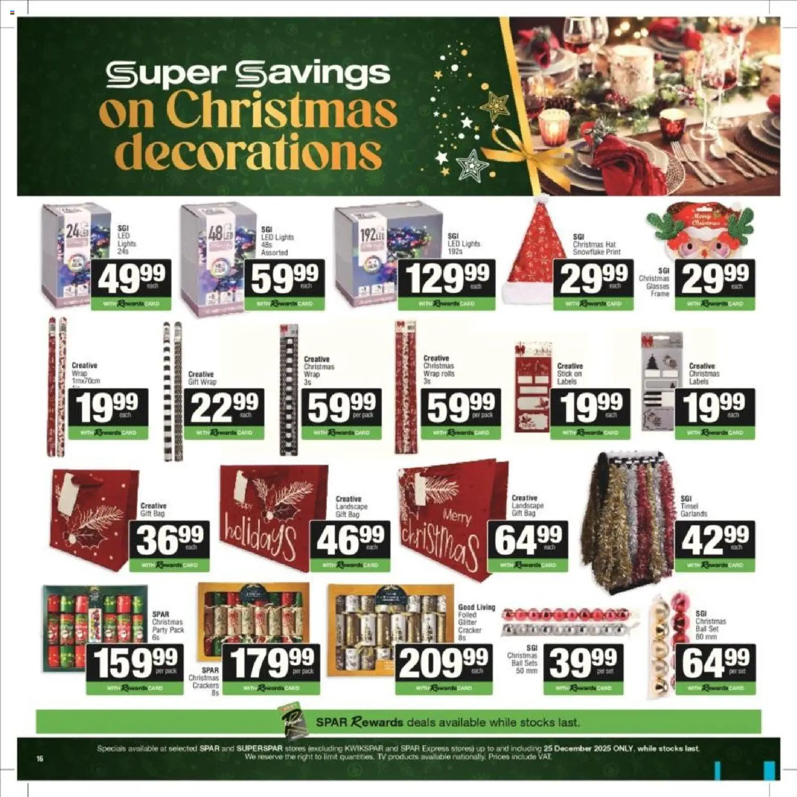 New Superspar catalogue – valid from 08.12.2025 | Page: 32 | Products: Gift bag, Hat, Glasses, Frame