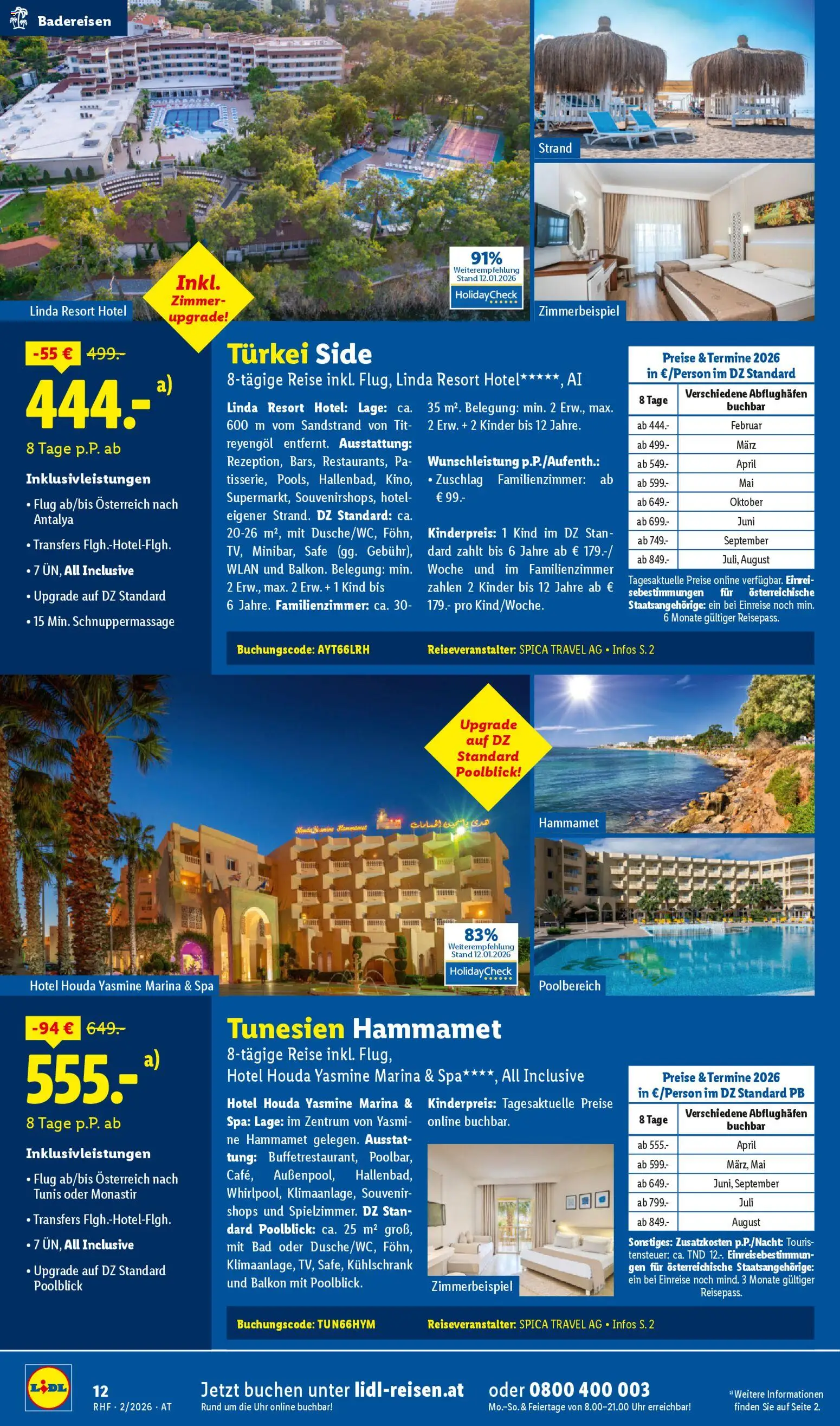 Lidl Februar Reise - Highlights gültig ab 30.01.2026 | Seite: 12 | Produkte: Uhr, Kühlschrank, Bad