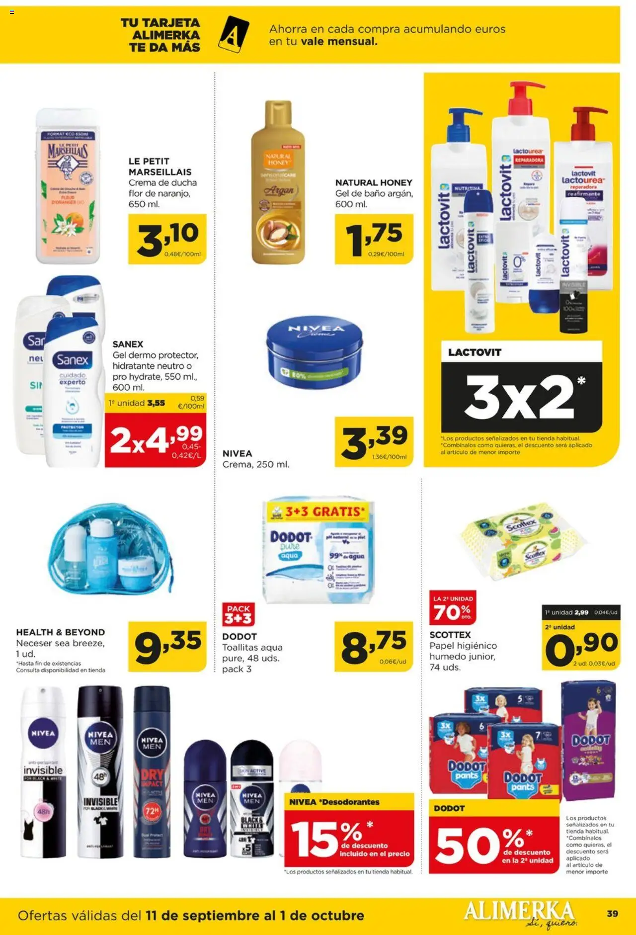 Alimerka folleto Asturias │ válido desde el 11.09.2025 | Página: 39 | Productos: Gel de baño, Té, Ducha, Neceser