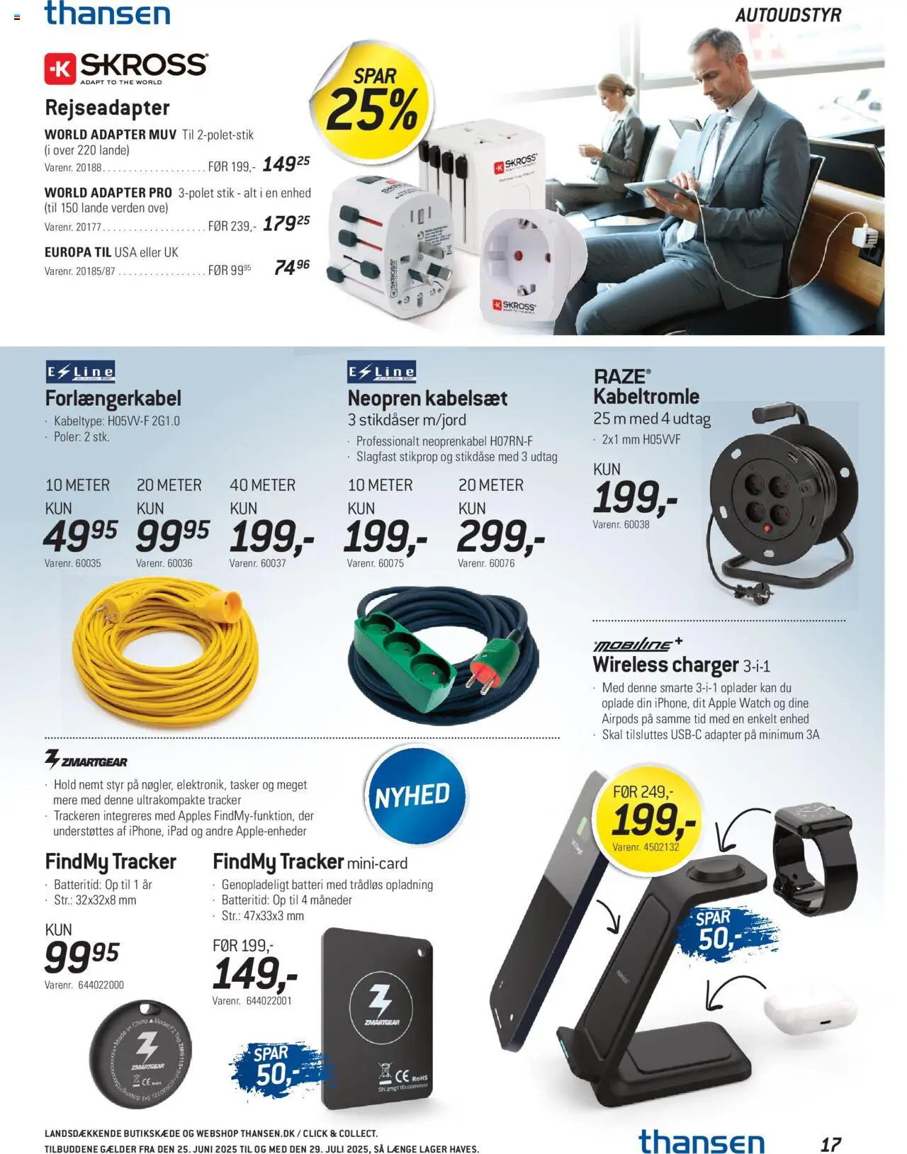 Thansen Tilbudsavis gyldig fra 25.06.2025 | Side: 17 | Produkter: Stik, Airpods, Tasker, Batteri