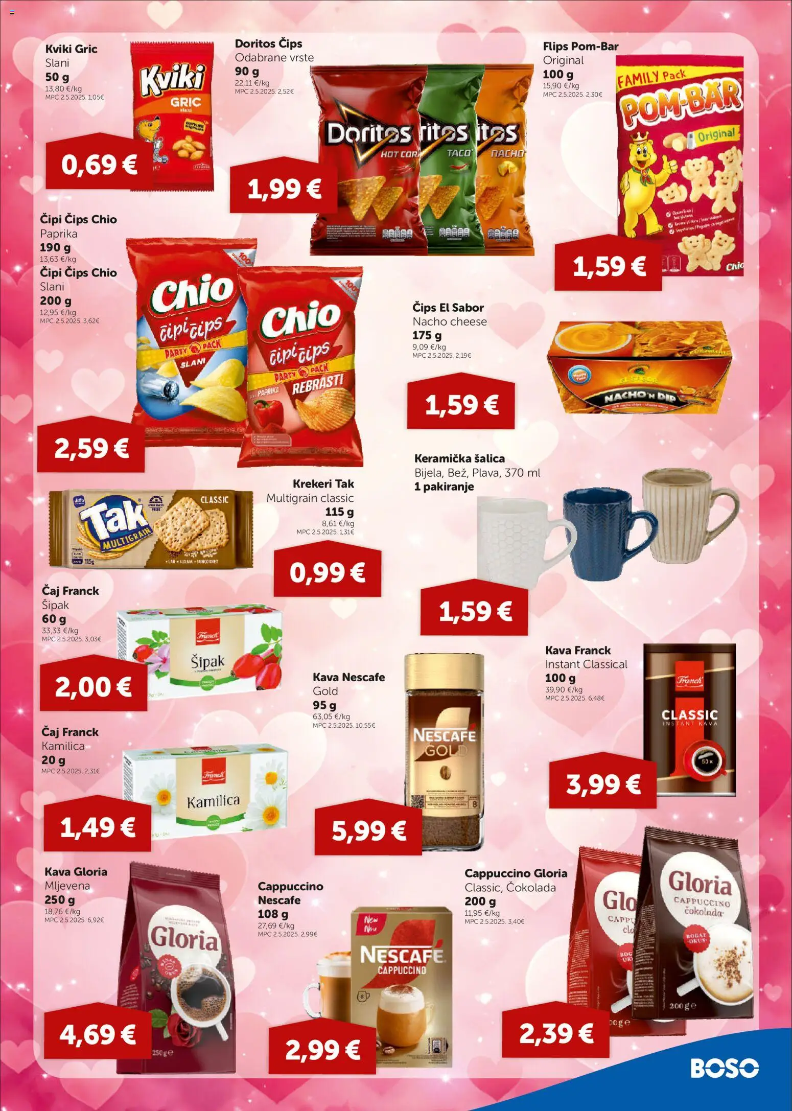 Boso katalog | vrijedi od 12.02.2026 | Stranica: 9 | Proizvodi: Čokolada, Čips, Krekeri, Cappuccino