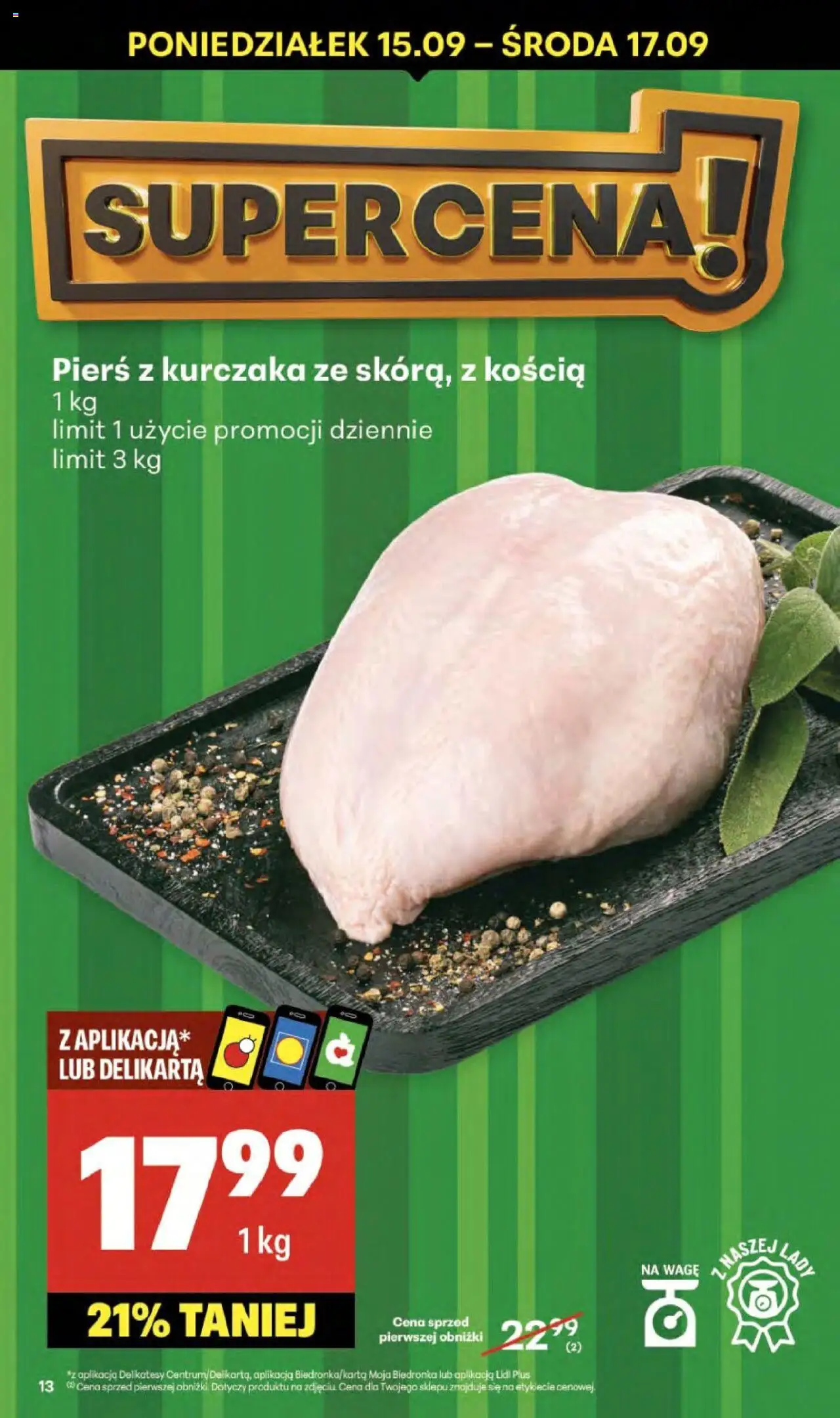 Delikatesy Centrum Gazetka od 11.09.2025 | Strona: 13 | Produkty: Pierś z kurczaka, Delikatesy