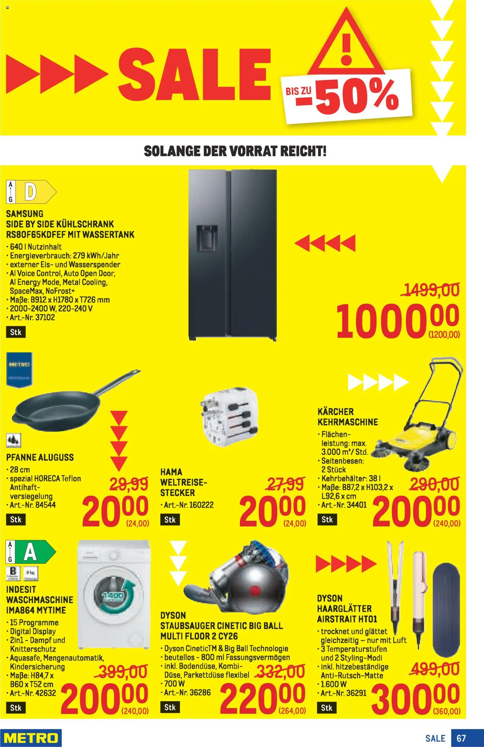 Metro angebote Profi gültig ab 11.12.2025 | Seite: 67 | Produkte: Eis, Waschmaschine, Staubsauger, Samsung