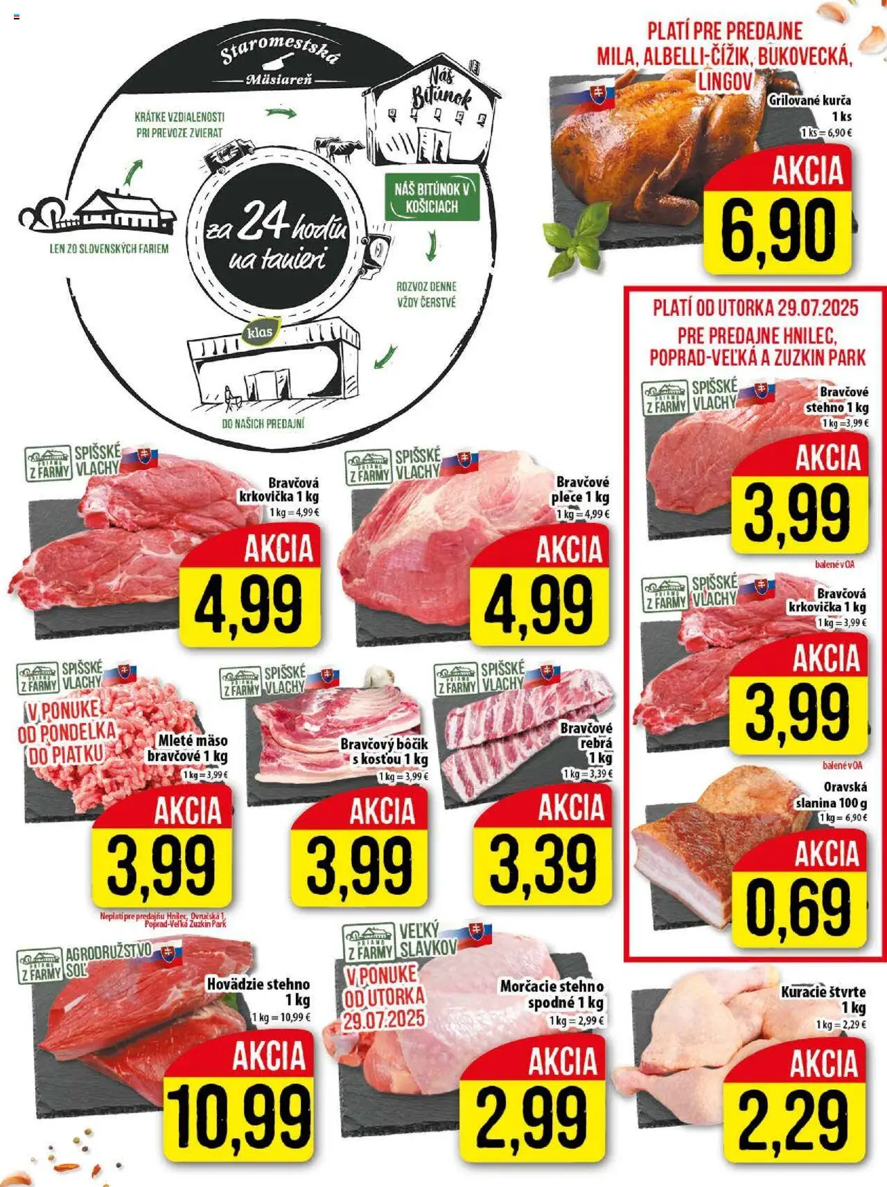 Klas leták │ platný od 28.07.2025 | Strana: 5 | Produkty: Slanina, Soľ, Mleté mäso, Kurča
