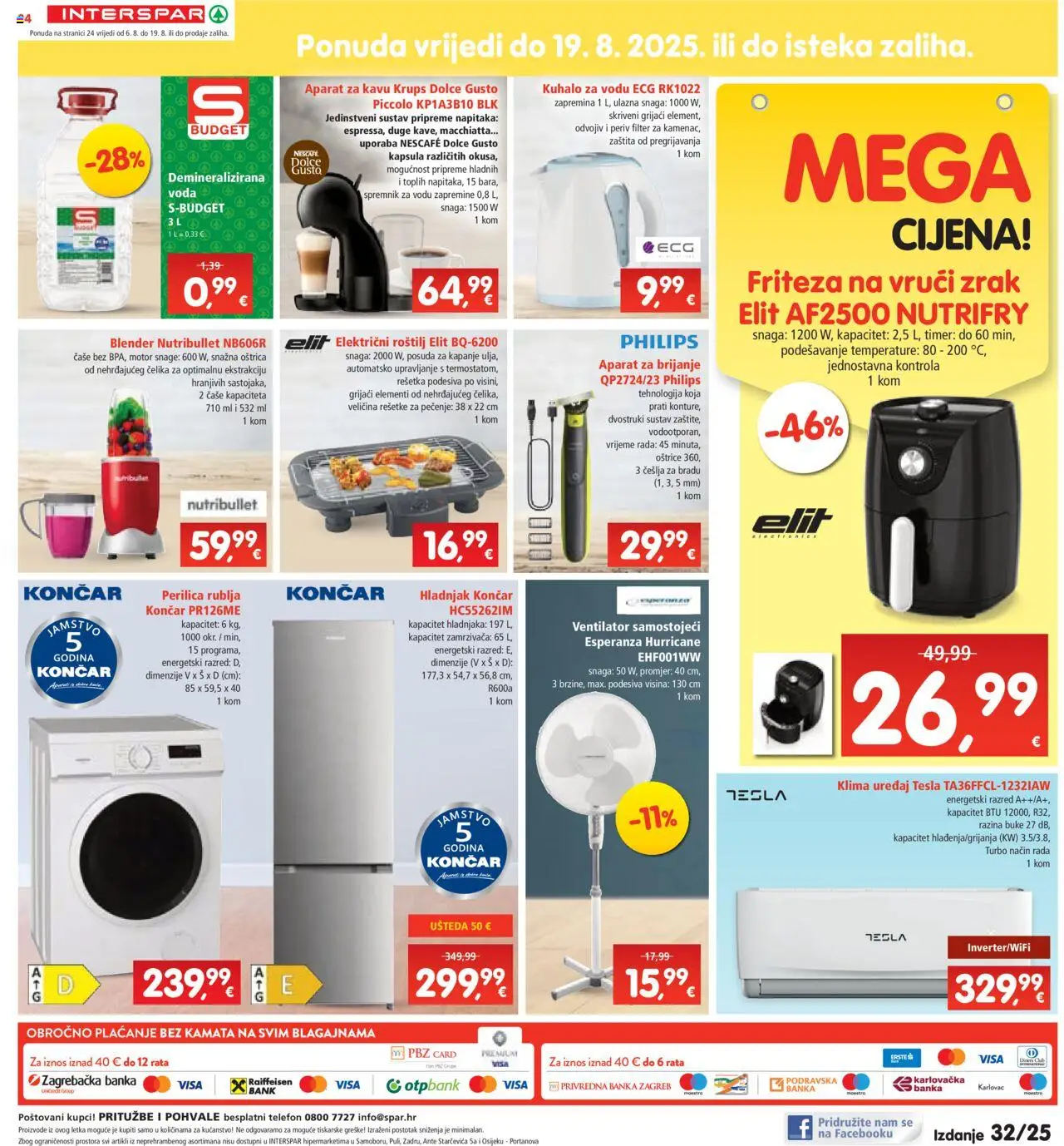 Interspar katalog | vrijedi od 06.08.2025 | Stranica: 24 | Proizvodi: Nescafe, Čaše, Telefon, Friteza na vrući zrak