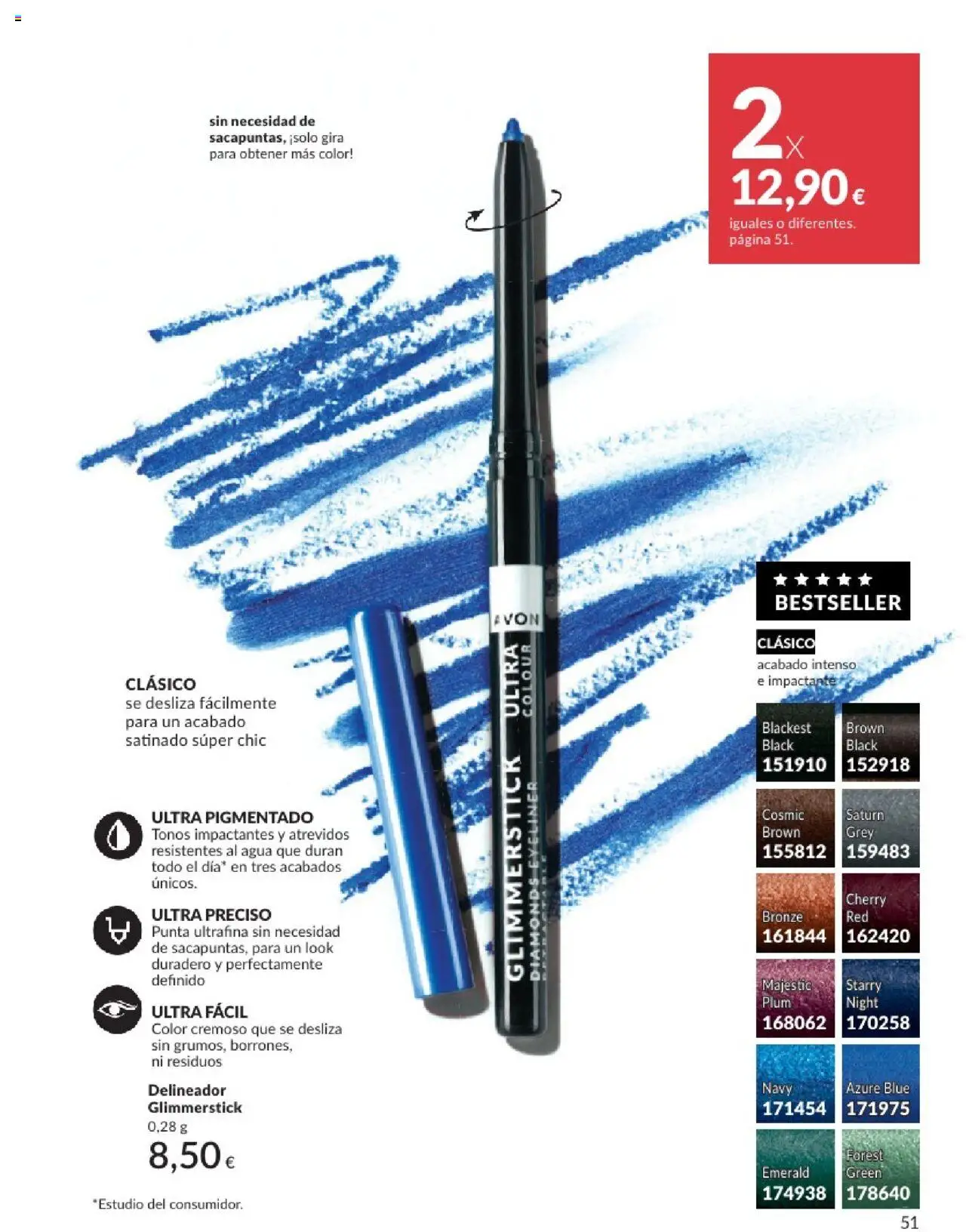 Catálogo AVON campaña 6 │ válido desde el 01.06.2025 | Página: 51 | Productos: Delineador de ojos, Delineador