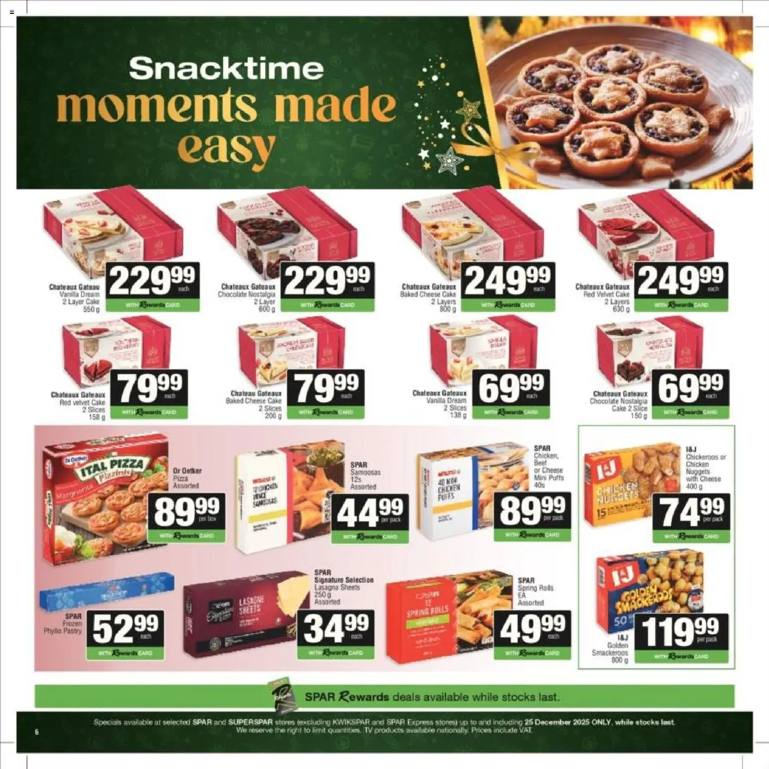 New Superspar catalogue – valid from 24.11.2025 | Page: 6 | Products: Cheese, Samoosas, Pizza, Chicken