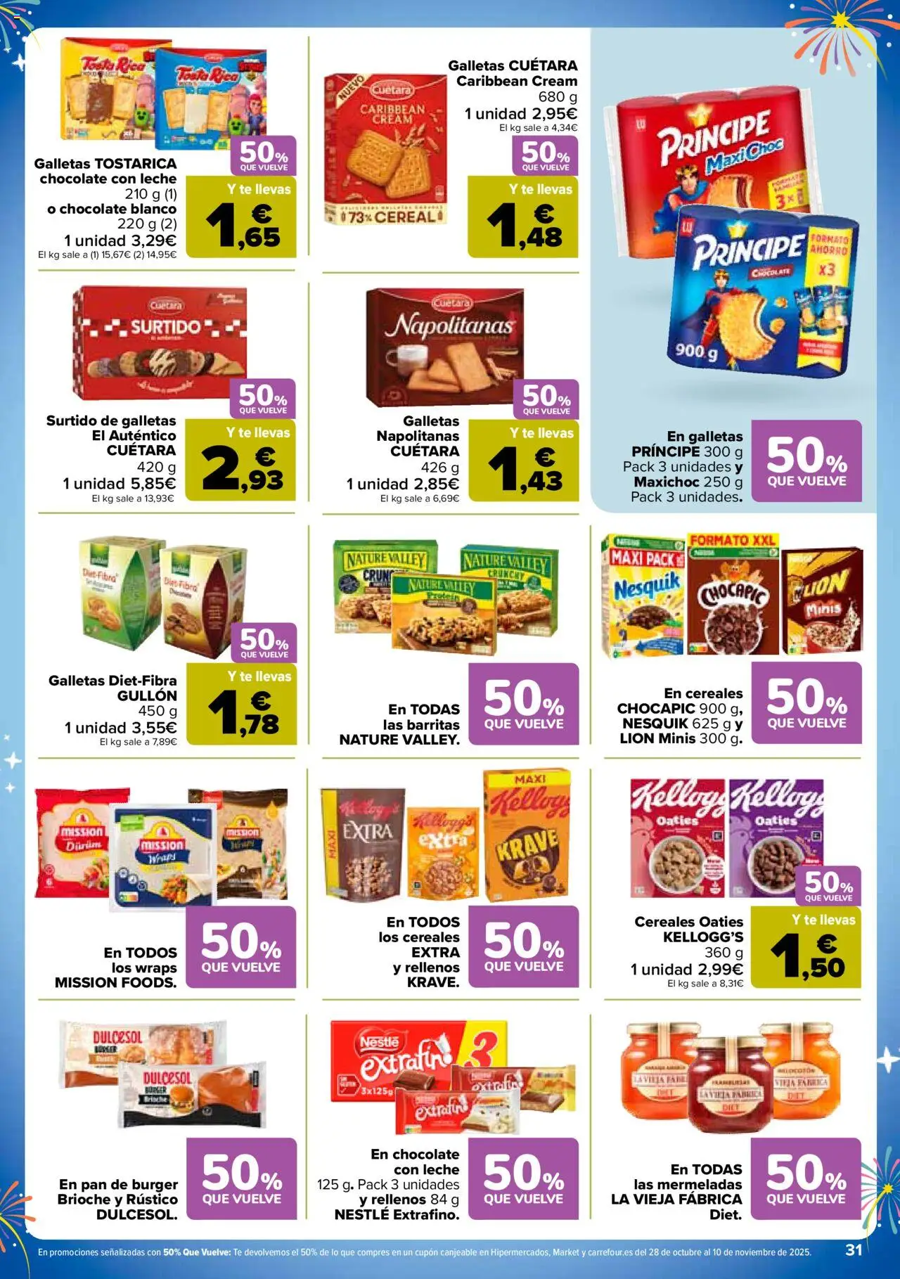 Carrefour folleto │ válido desde el 14.10.2025 | Página: 31 | Productos: Leche, Cereales, Galletas, Chocolate con leche