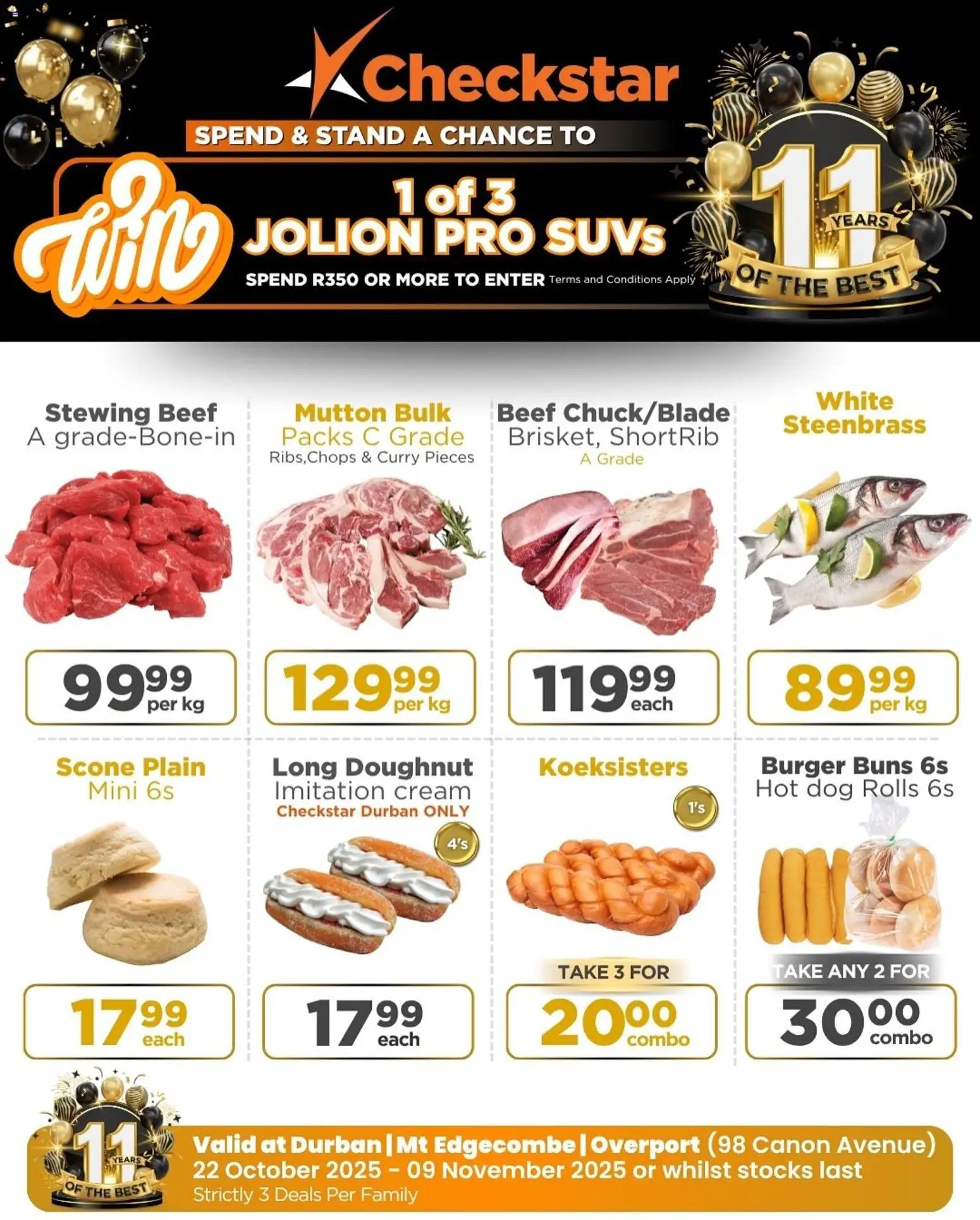 New Check Star catalogue – valid from 22.10.2025 | Page: 7 | Products: Buns, Beef, Cream