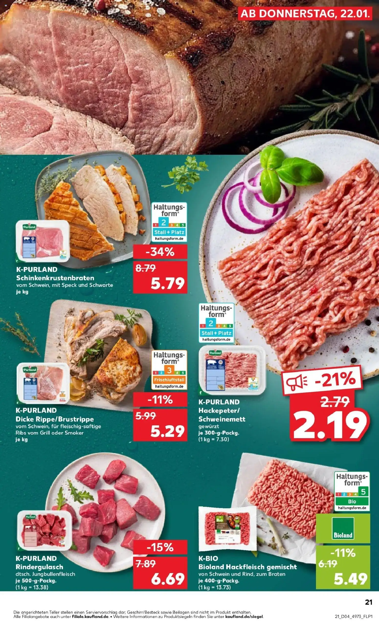 Kaufland prospekt Bad Oldesloe	 – gültig ab 22.01.2026 | Seite: 21 | Produkte: Grill, Rindergulasch, Hackfleisch