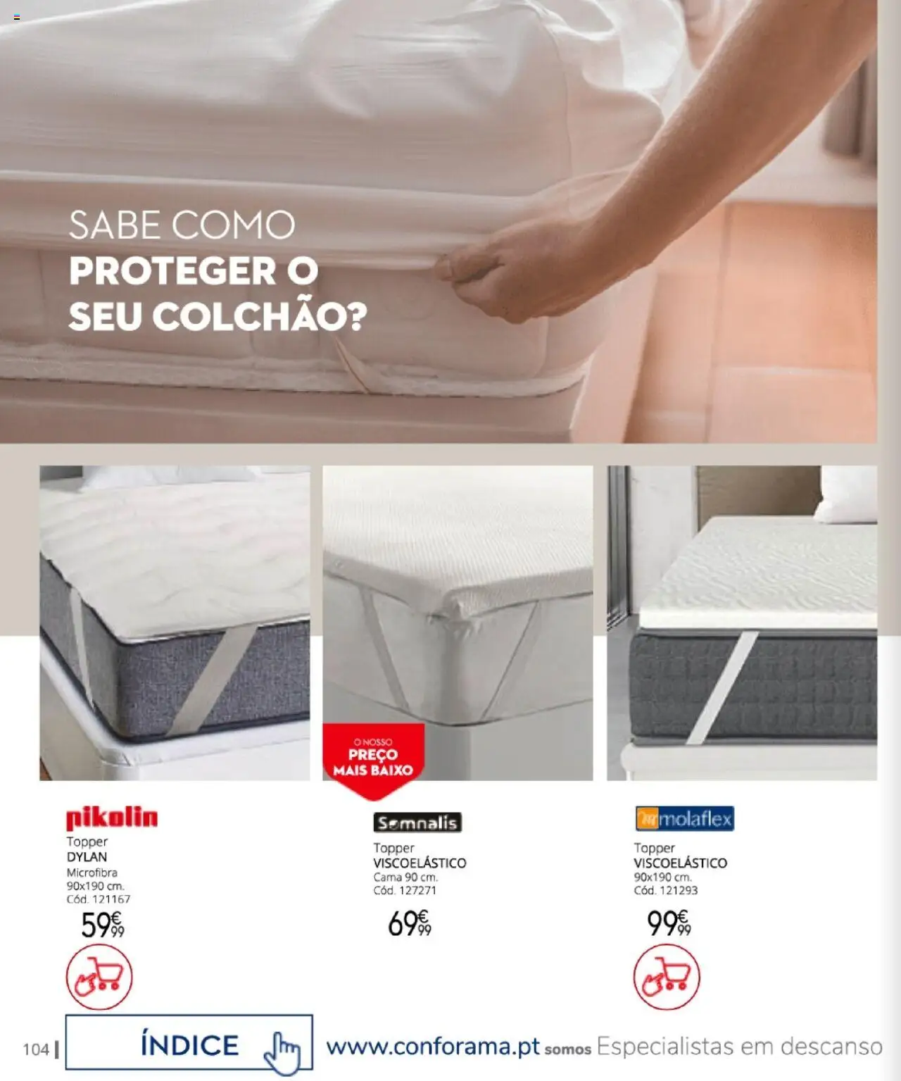 Conforama - Descanso  │ válido de 07.08.2025 | Página: 104 | Produtos: Cama, Colchão