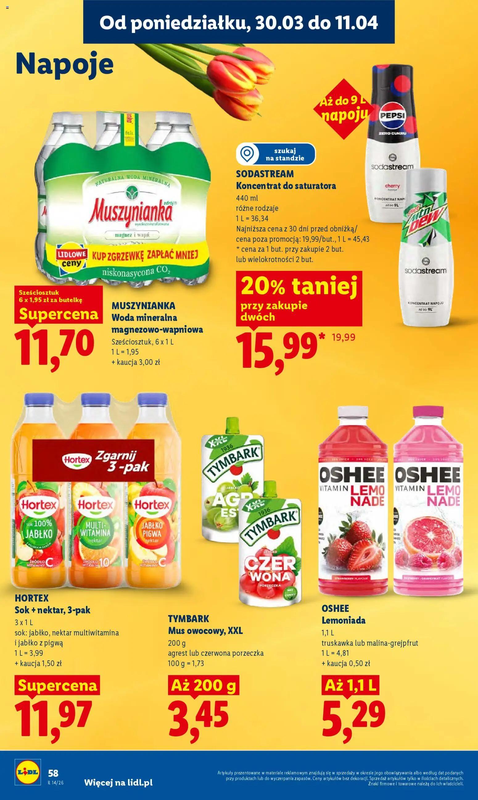Lidl Polsko leták od 30.03.2026 | Strana: 58 | Produkty: Pepsi, Pepsi Zero, Sodastream, Cukr