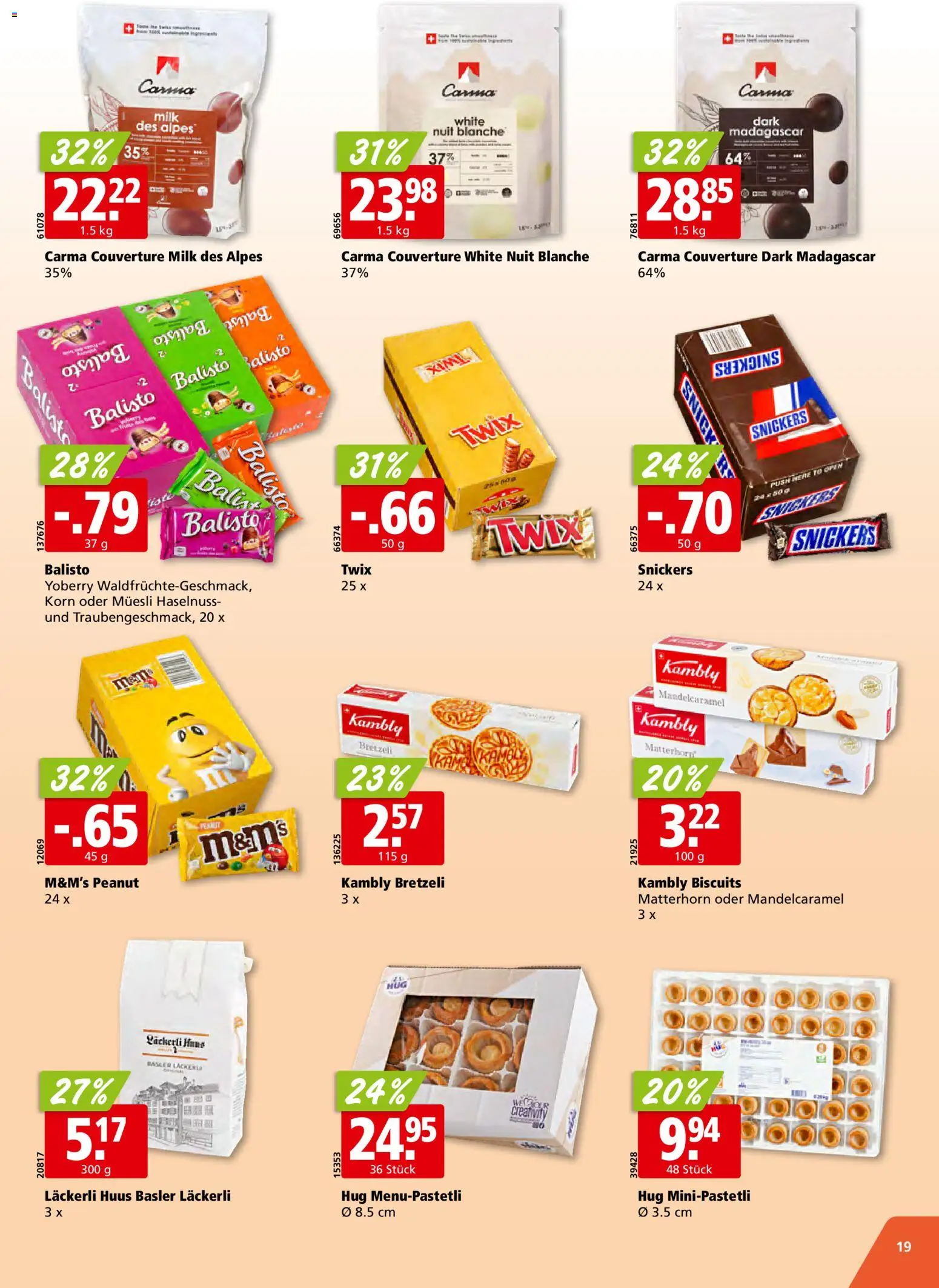 Aligro Aktionen Schlieren, Gossau SG, Frauenfeld, Rapperswil-Jona, Sargans, Bern, Brüttisellen, Pratteln, Emmen, Spreitenbach – gültig ab 19.01.2026 | Seite: 19 | Produkte: Snickers, Twix