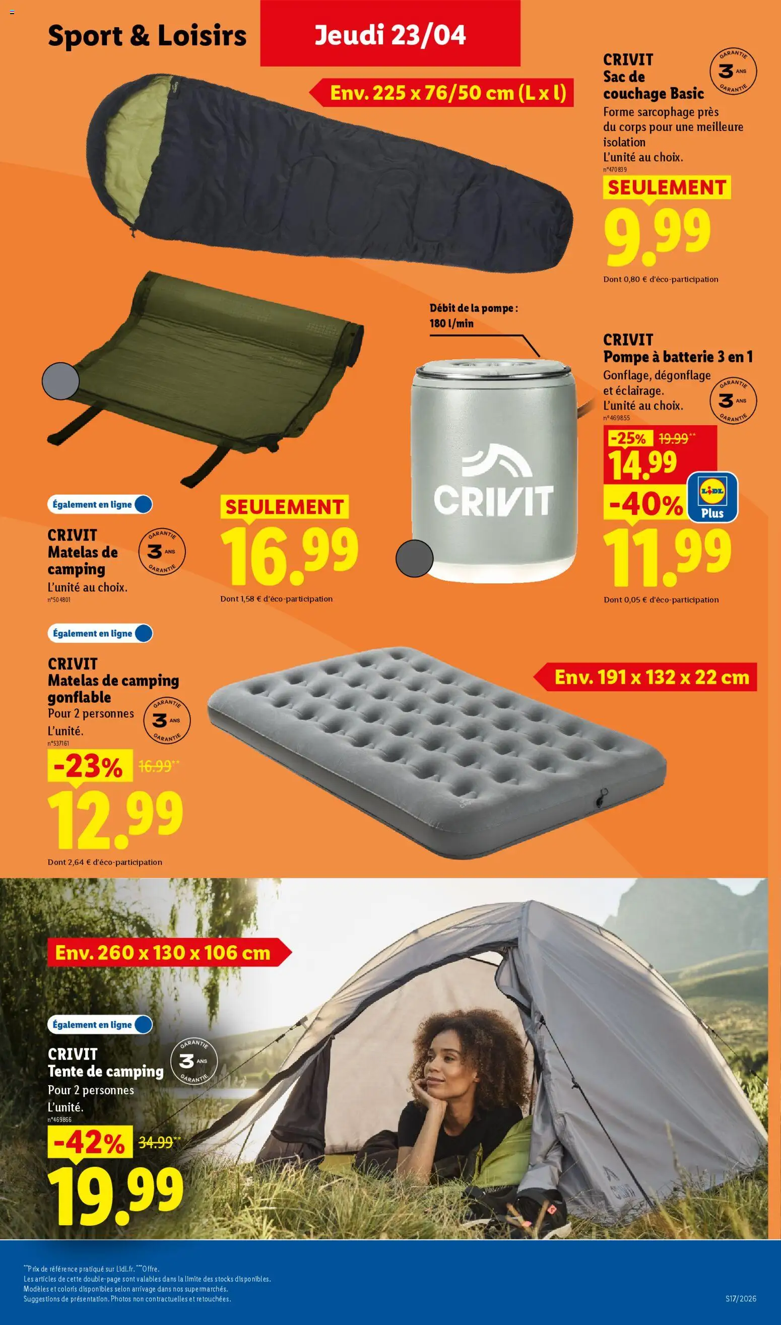 {H1} | Page: 33 | Produits: Sac, Sac de couchage, Matelas, Batterie