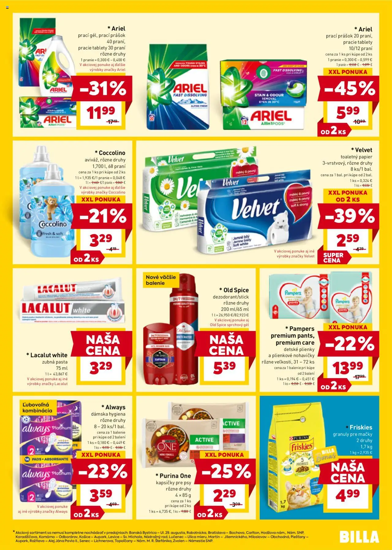 Billa leták │ platný od 03.09.2025 | Strana: 19 | Produkty: Friskies, Stan, Sprchový gél, Pampers