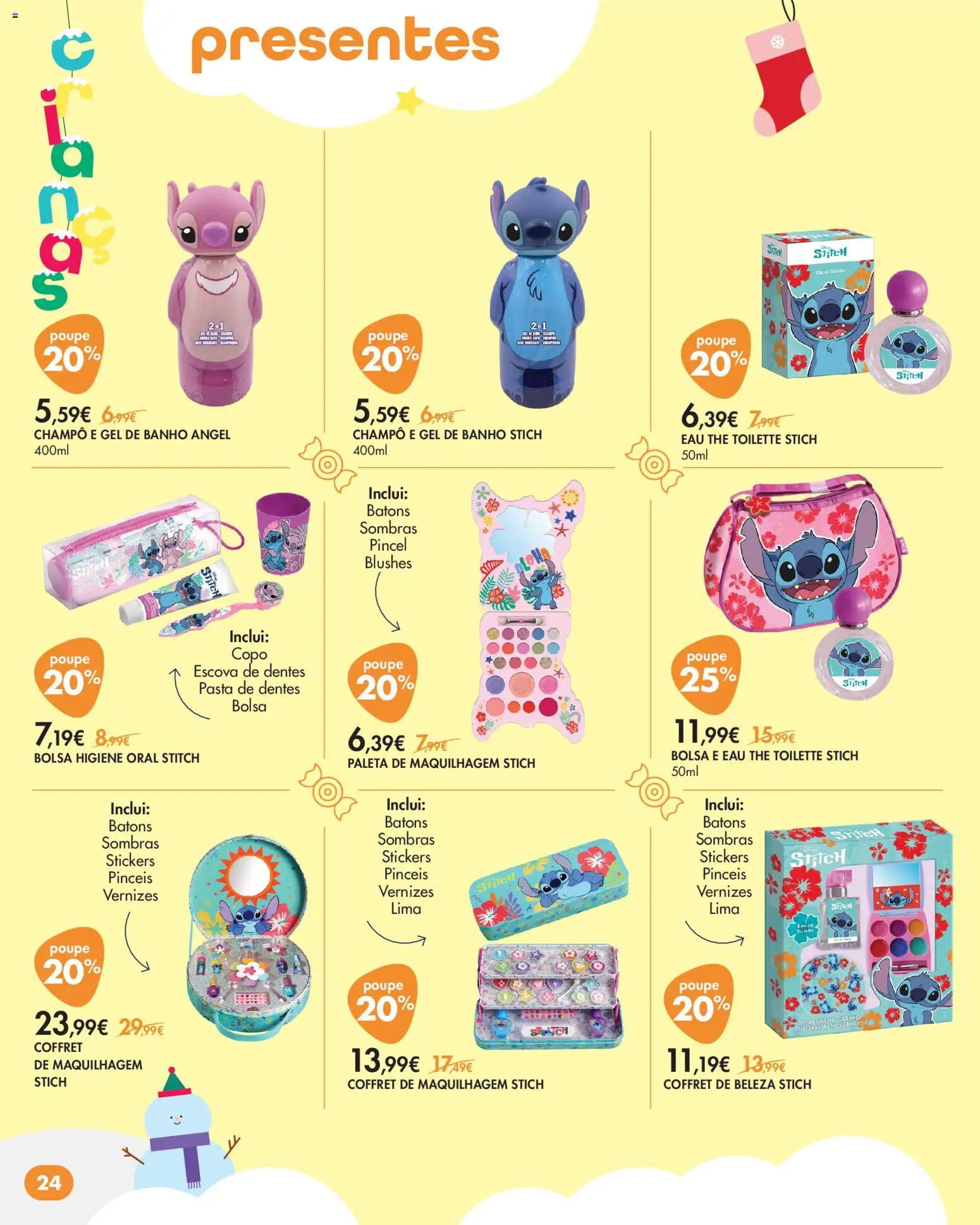 Pingo Doce Bem Estar Natal Lojas │ válido de 18.11.2025 | Página: 24 | Produtos: Bolsa, Maquilhagem, Pasta de dentes, Escova de dentes