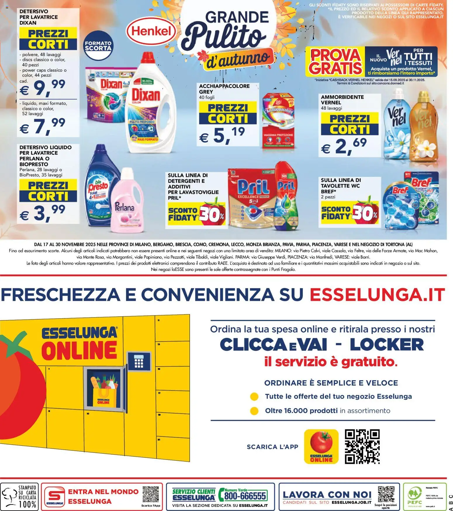 Volantino Esselunga S del 17.11.2025 | Pagina: 26 | Prodotti: Ammorbidente, Lavatrice, Lavastoviglie, WC