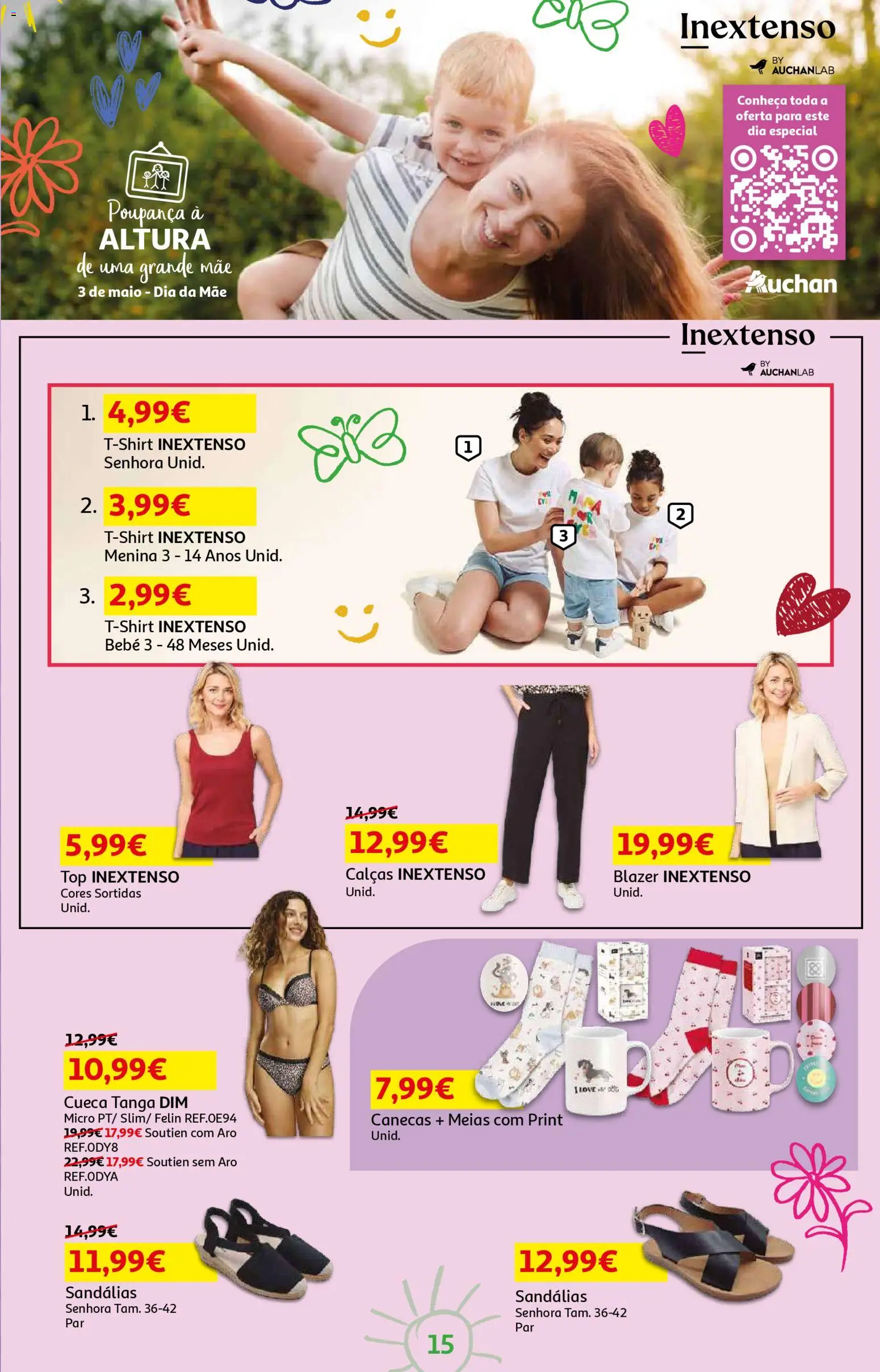 Auchan - Beleza Interiores Spring │ válido de 21.04.2026 | Página: 15 | Produtos: Top, Calças, Blazer, Meias