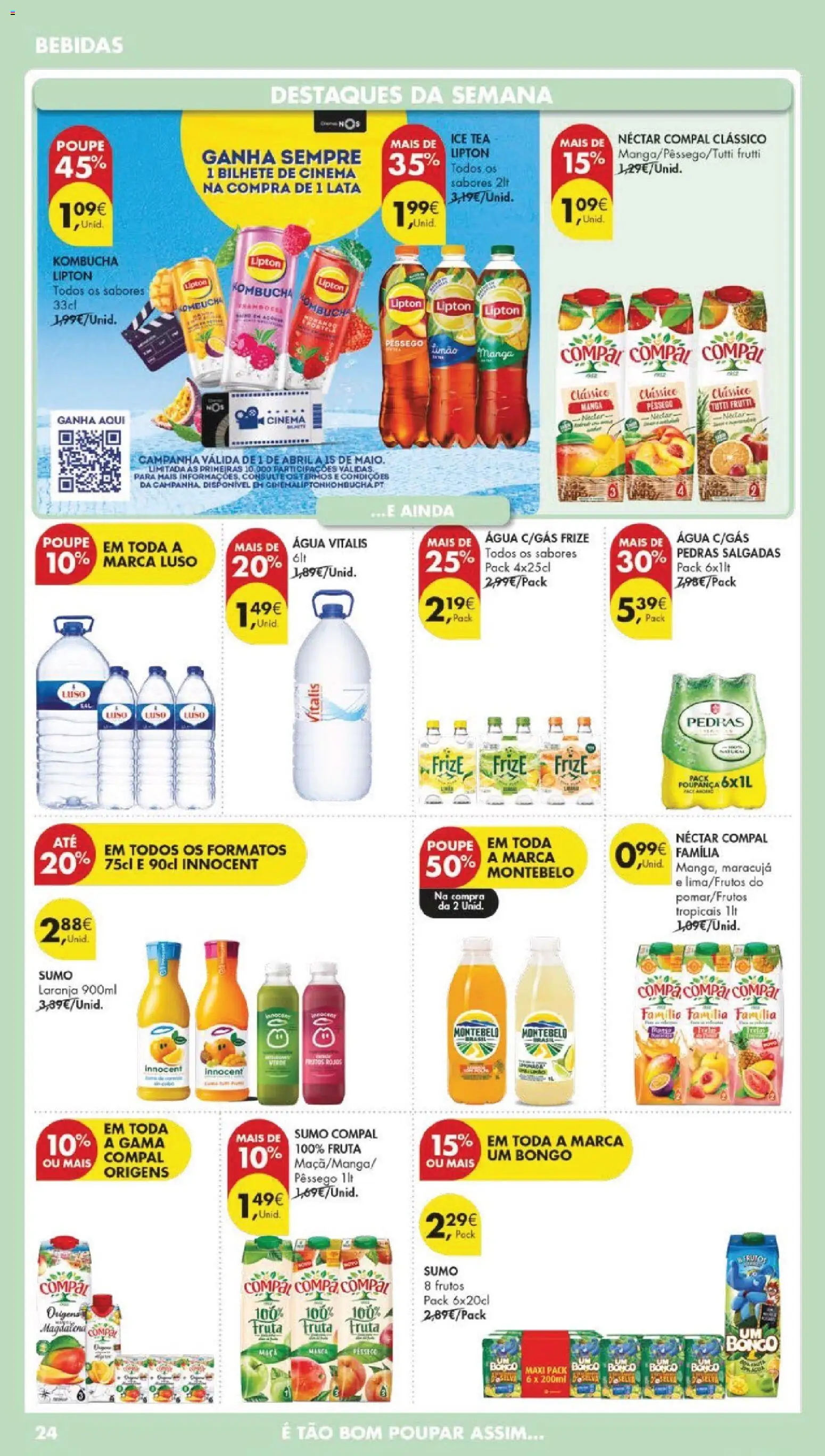 Pingo Doce folheto │ válido de 07.04.2026 | Página: 24 | Produtos: Agua, Kombucha, Maça, Sumo