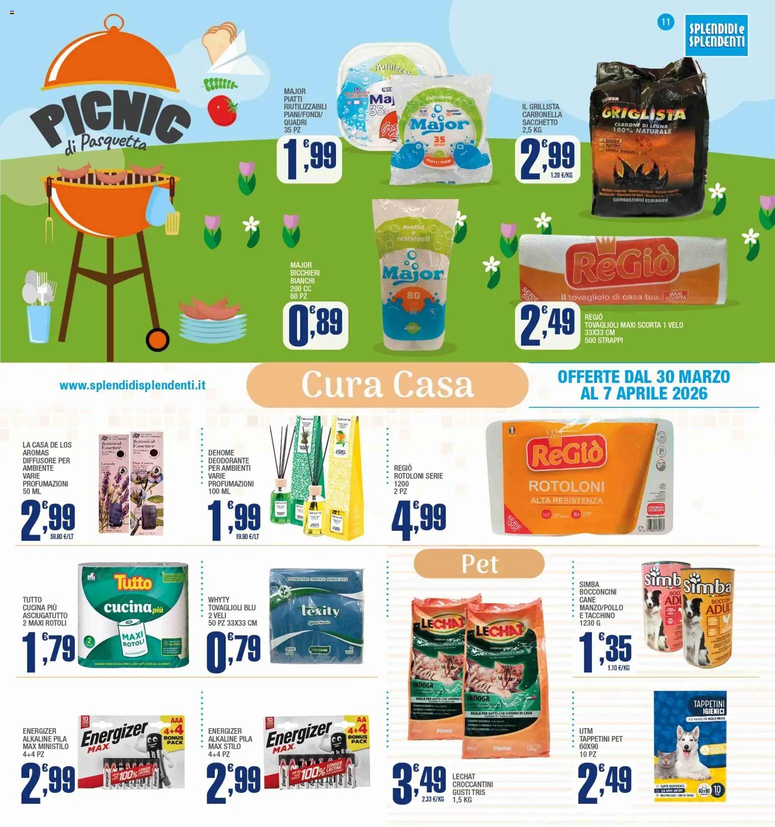 Volantino Splendidi e Splendenti del 30.03.2026 | Pagina: 11 | Prodotti: Deodorante, Tacchino, Asciugatutto