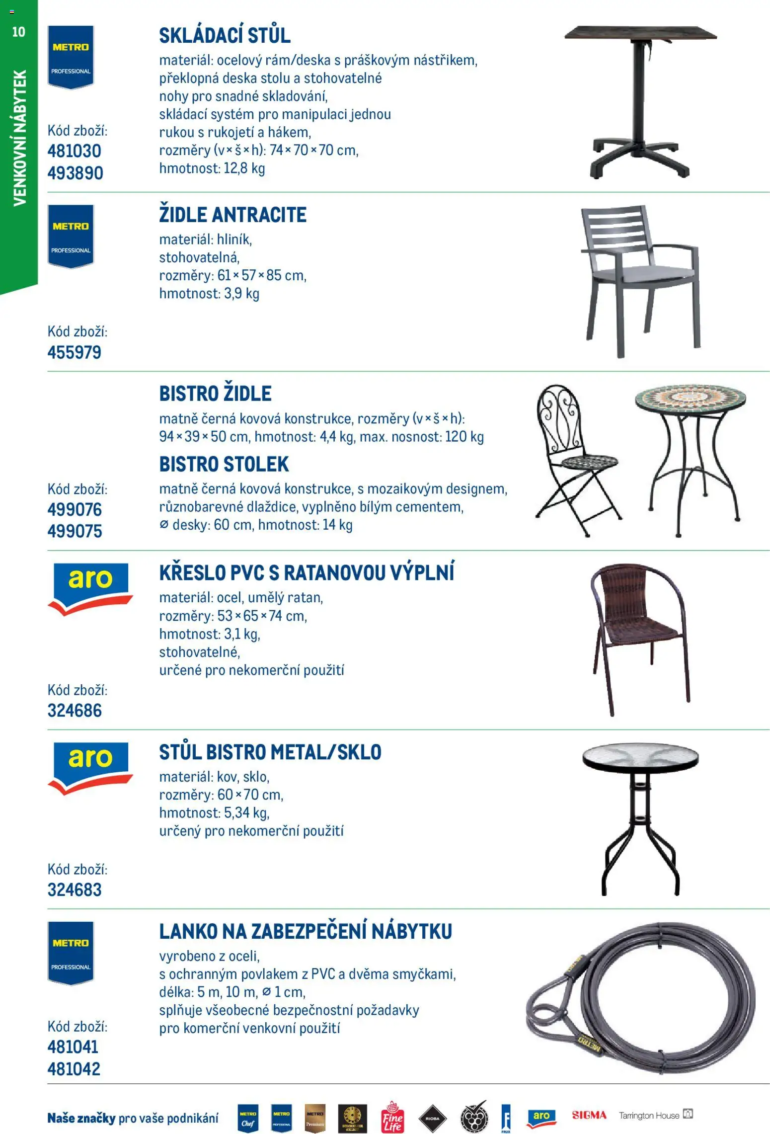 Makro leták - Venkovní vybavení od 05.03.2026 | Strana: 10 | Produkty: Nábytek, Křeslo, Stolek, Stůl