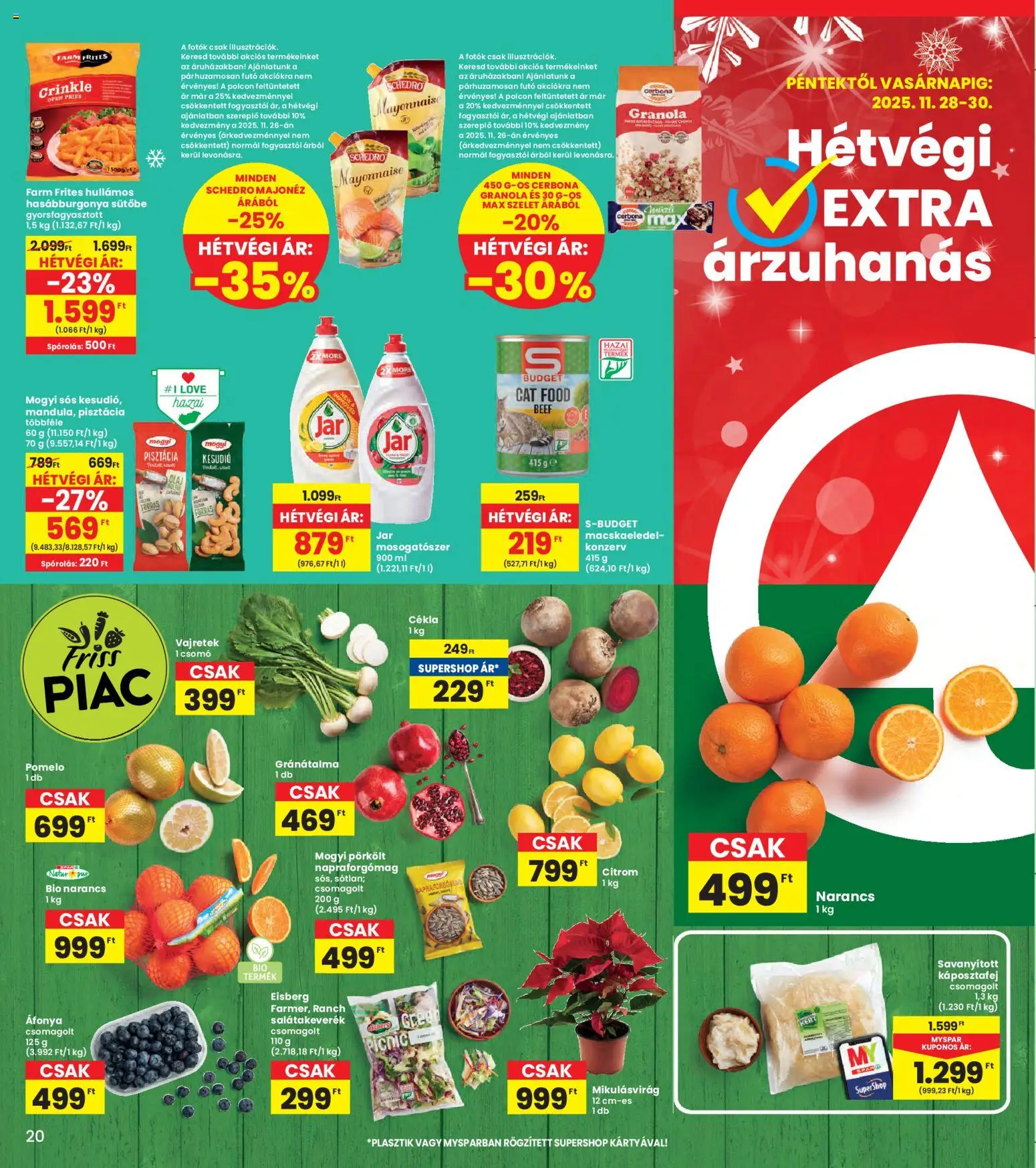 Interspar akciós ujság - amely érvényes a következő dátumtól: 27.11.2025 | Oldal: 20 | Termékek: Pomelo, Granola, Olaj, Narancs