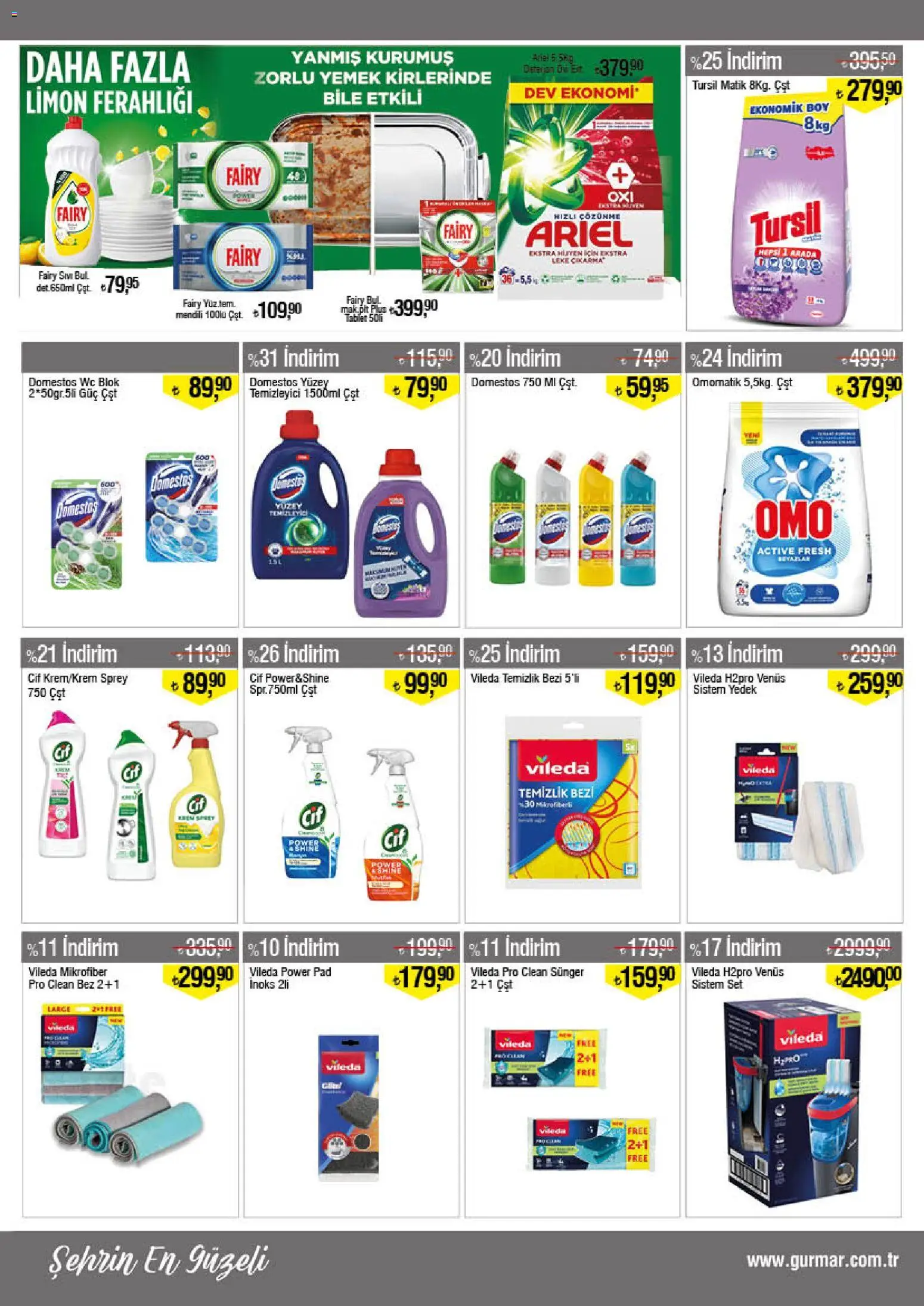 Gürmar Katalog - 16.03.2026 tarihinden itibaren geçerlidir | Sayfa: 15 | Ürünler: Yüzey temizleyici, Limon, Tablet
