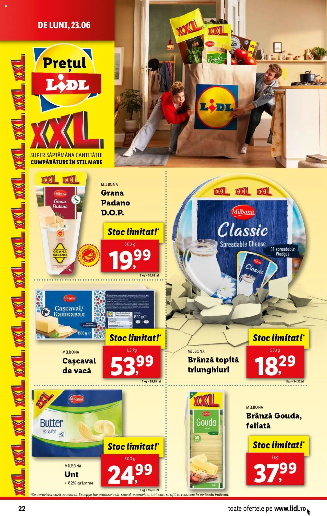 Catalog Lidl – valabil de la 23.06.2025 | Pagină: 22 | Produse: Cașcaval, Brânză, Gouda