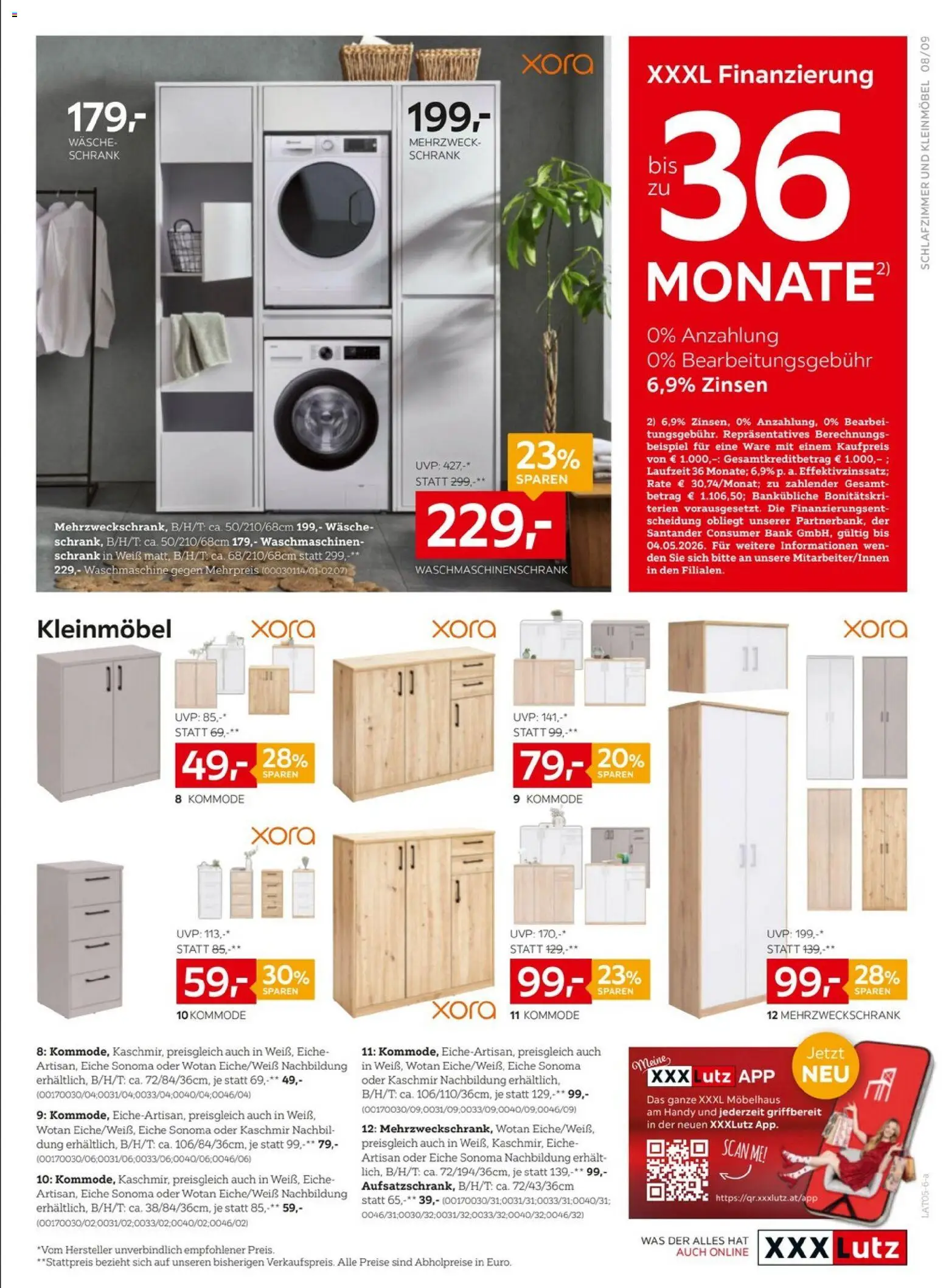 XXXLutz Prospekt aktuell gültig ab 28.04.2026 | Seite: 9 | Produkte: Waschmaschine, Kommode, Schrank