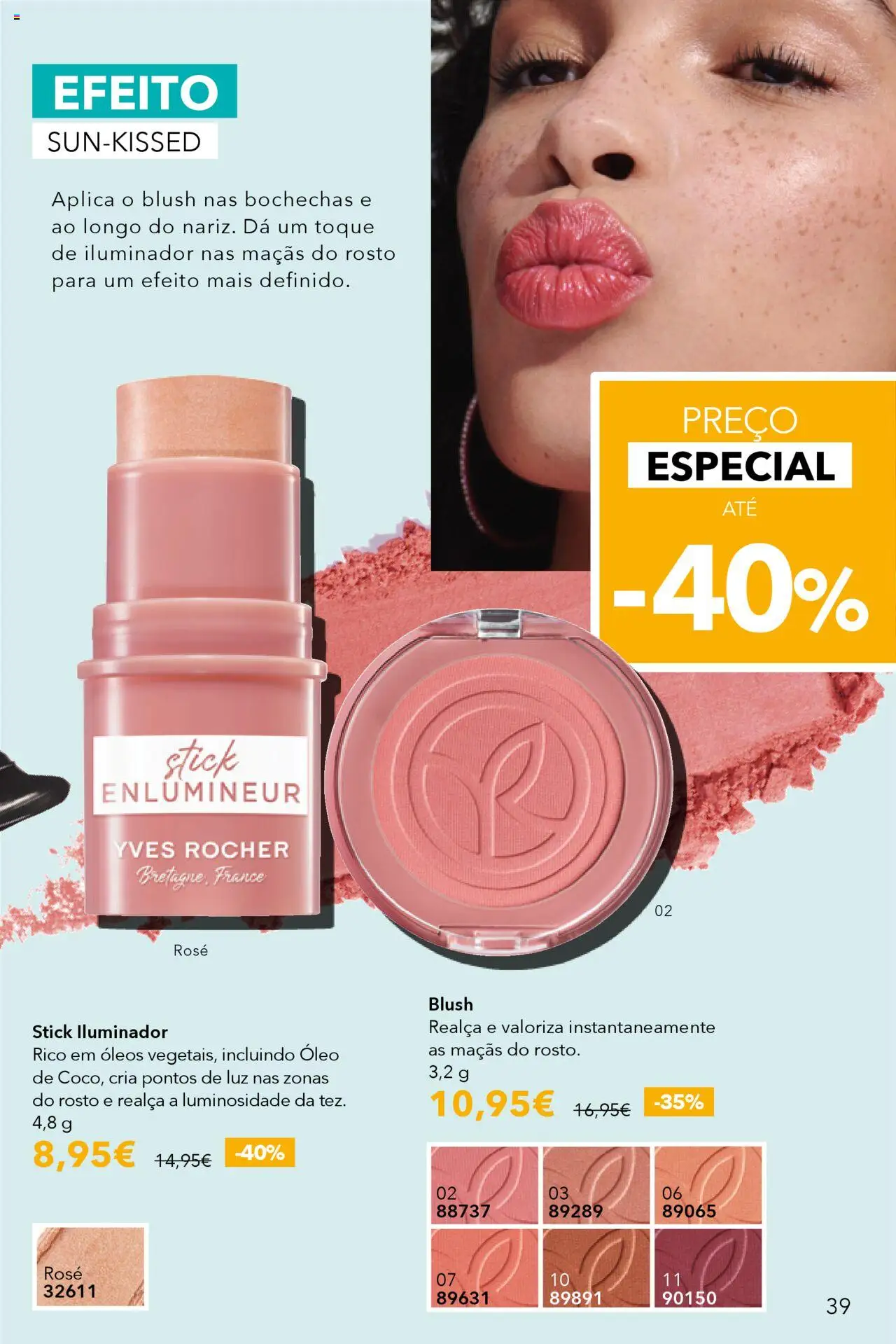 Yves Rocher catálogo 10 │ válido de 31.07.2025 | Página: 39 | Produtos: Iluminador, Blush, Óleo, Maçãs