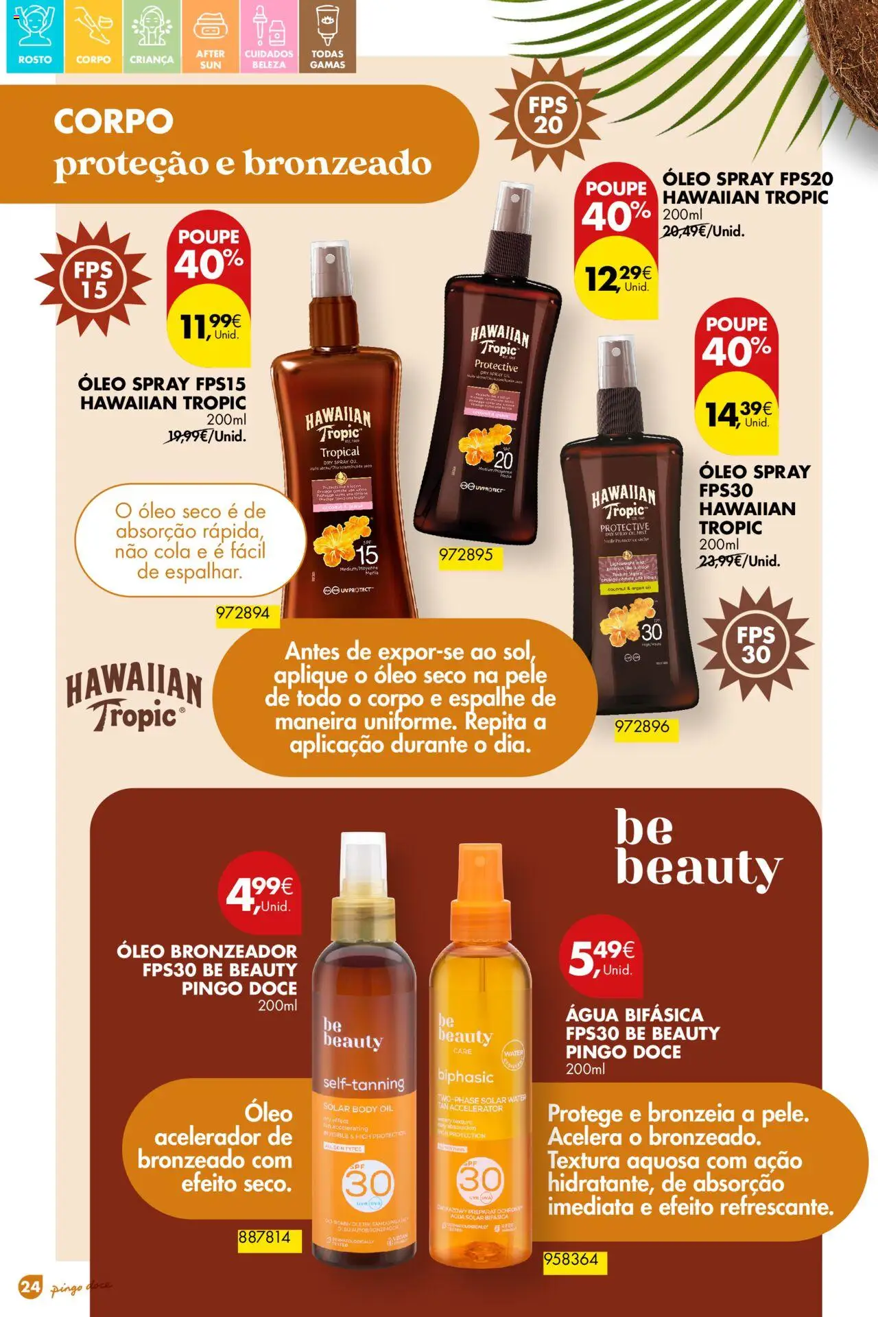 Pingo Doce - Folheto Solares │ válido de 01.04.2025 | Página: 24 | Produtos: Agua, Bronzeador, Autobronzeador, Óleo