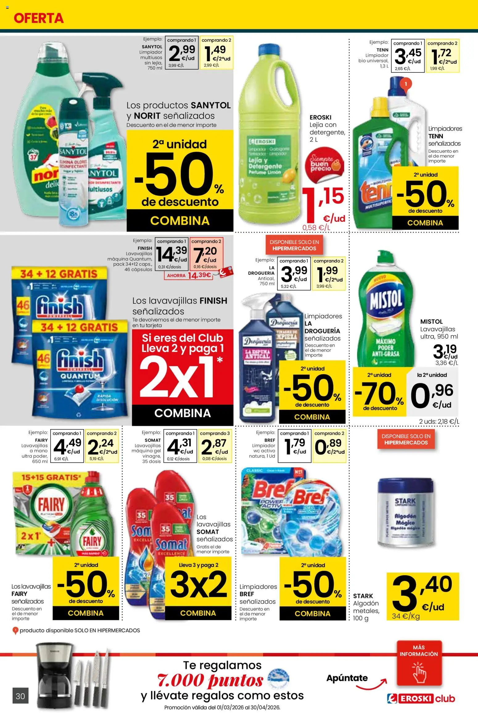 Eroski - Viste tu cesta de primavera  │ válido desde el 12.03.2026 | Página: 30 | Productos: Perfume, Detergente, Té, Lavavajillas