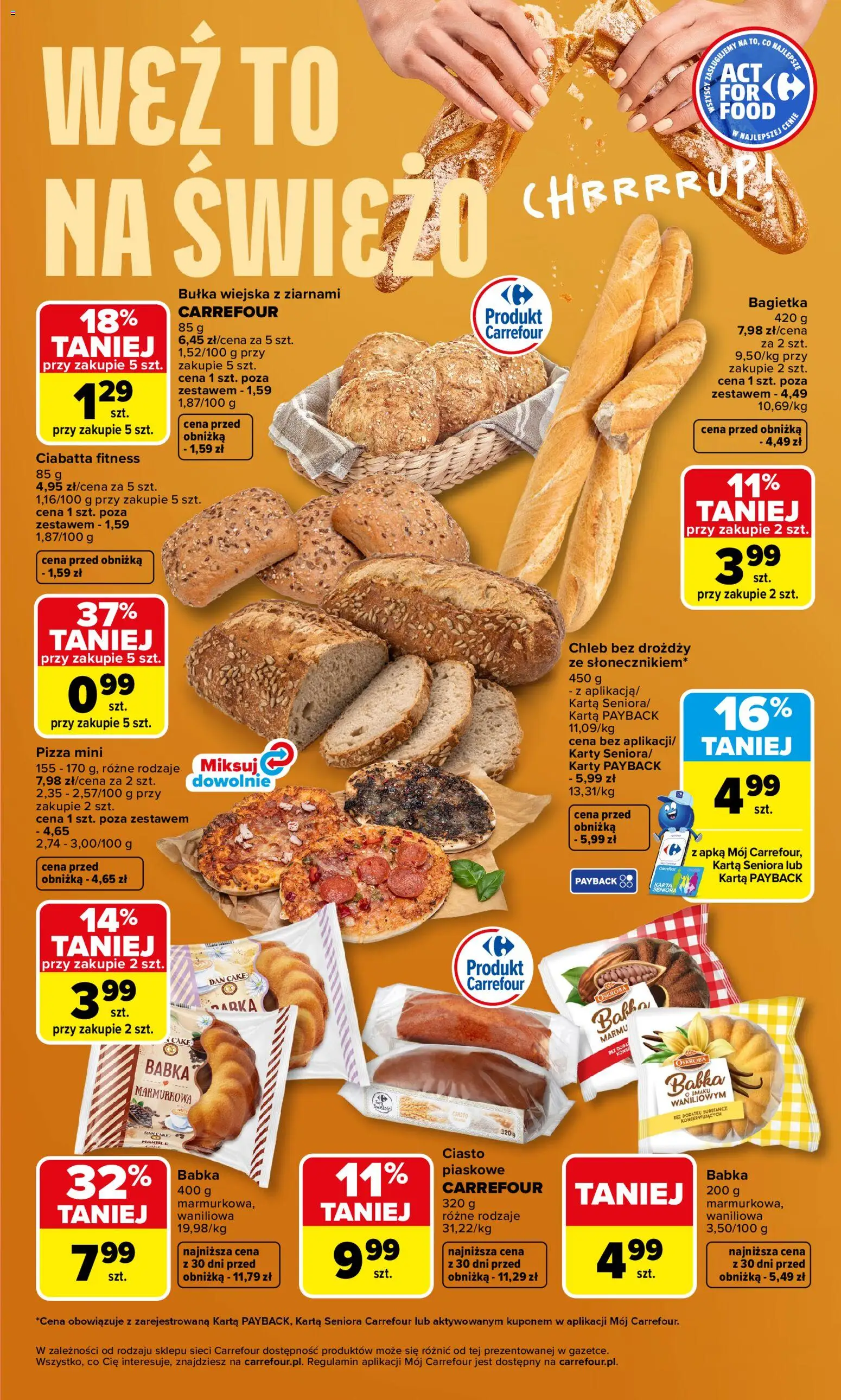 Carrefour gazetka - Weź to na świeżo od 23.03.2026 | Strona: 5 | Produkty: Bułka, Babka, Pizza, Ciabatta