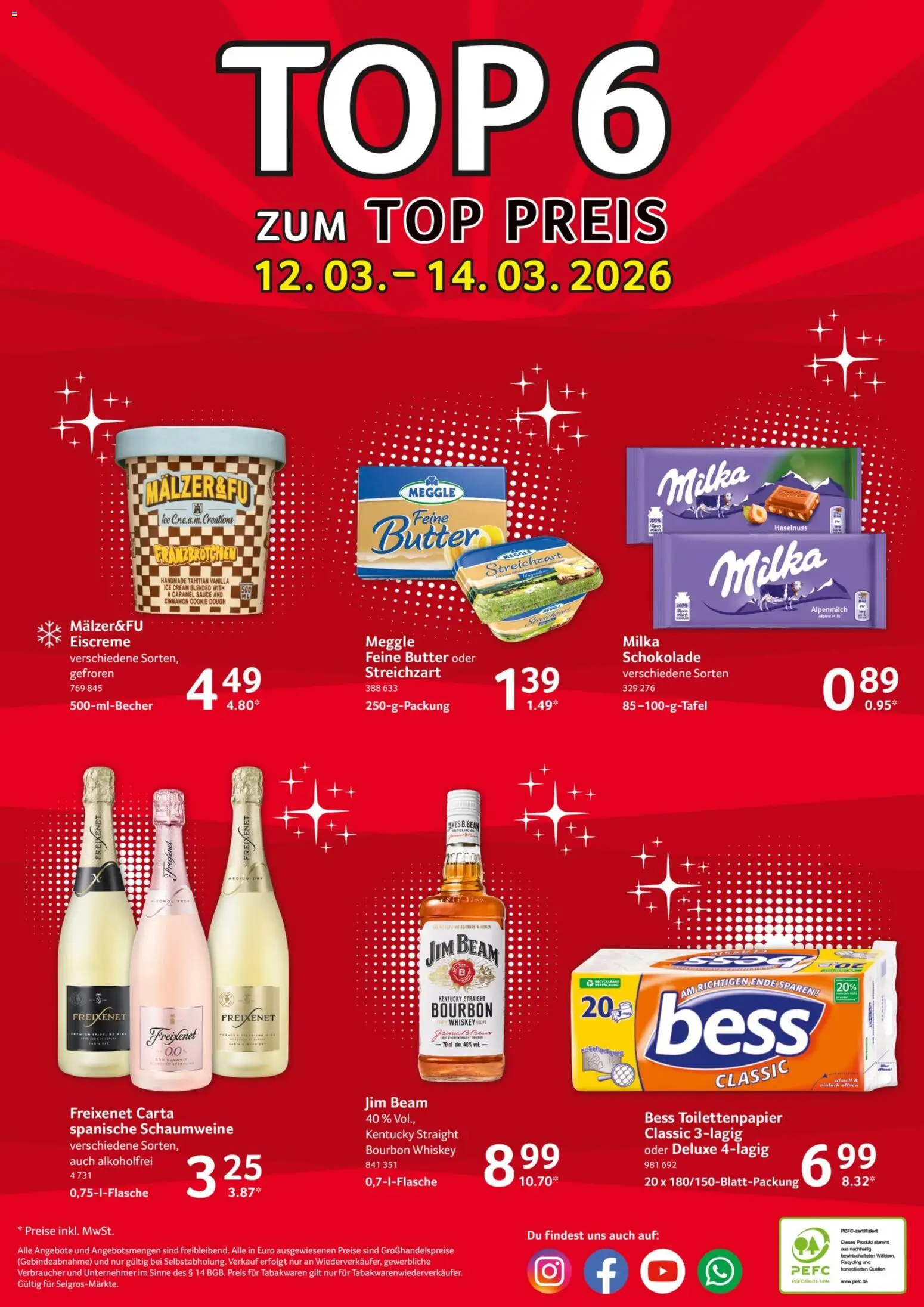 Selgros Prospekt 	 – gültig ab 12.03.2026 | Seite: 24 | Produkte: Top, Butter, Eiscreme, Toilettenpapier