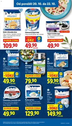 Náhled letáku Řecký sýr Feta, 200 g, z ovčího a kozího mléka, s chráněným označením původu, 100 g = 24,95 Kč od 20.10.2025 | Strana: 13